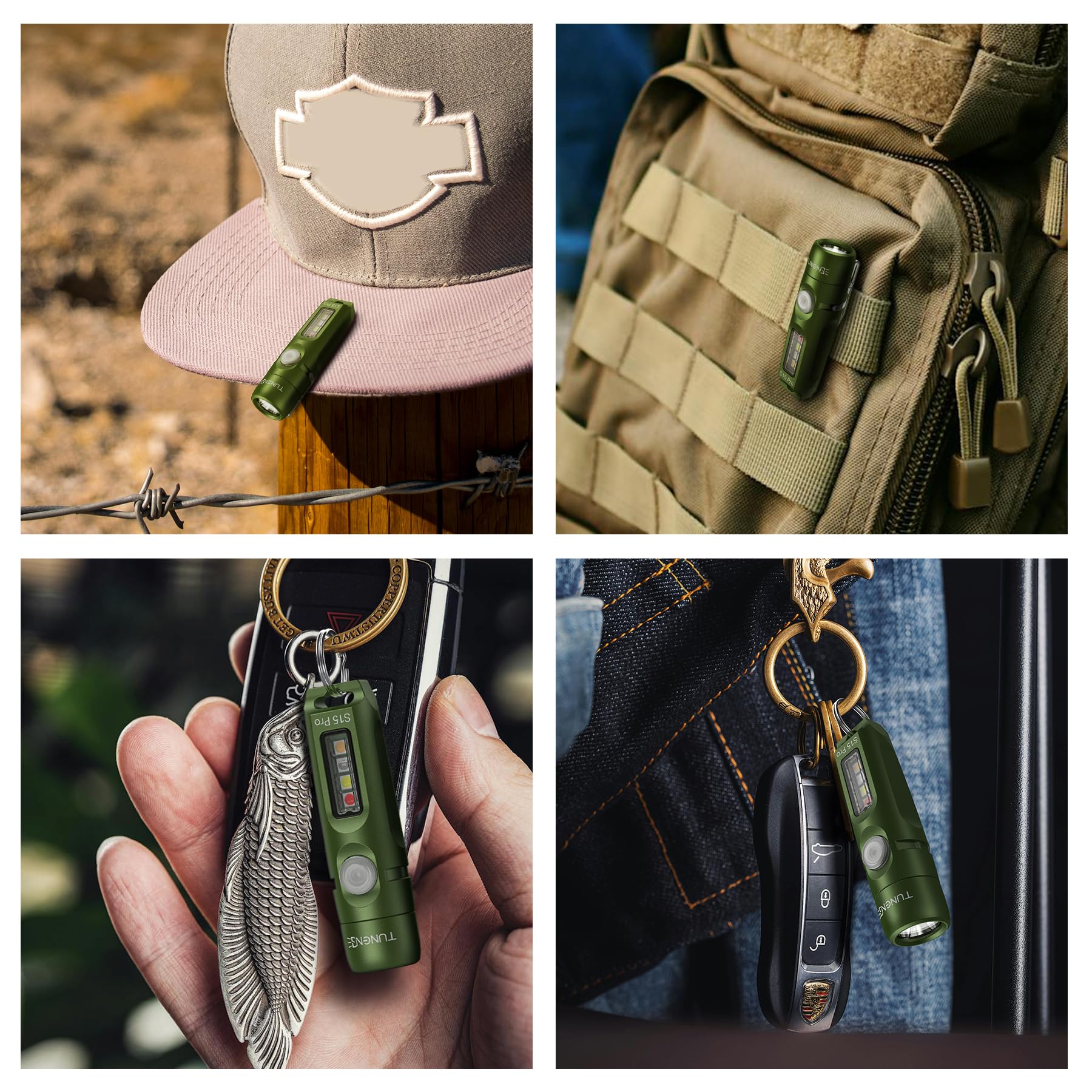 S15Pro Lampe de poche porte-clés rechargeable, 750 lumens haute luminosité, lampe de poche EDC avec clip, mini lumière COB multifonction et 365 nmUV - 11 modes d'éclairage, aimant arrière
