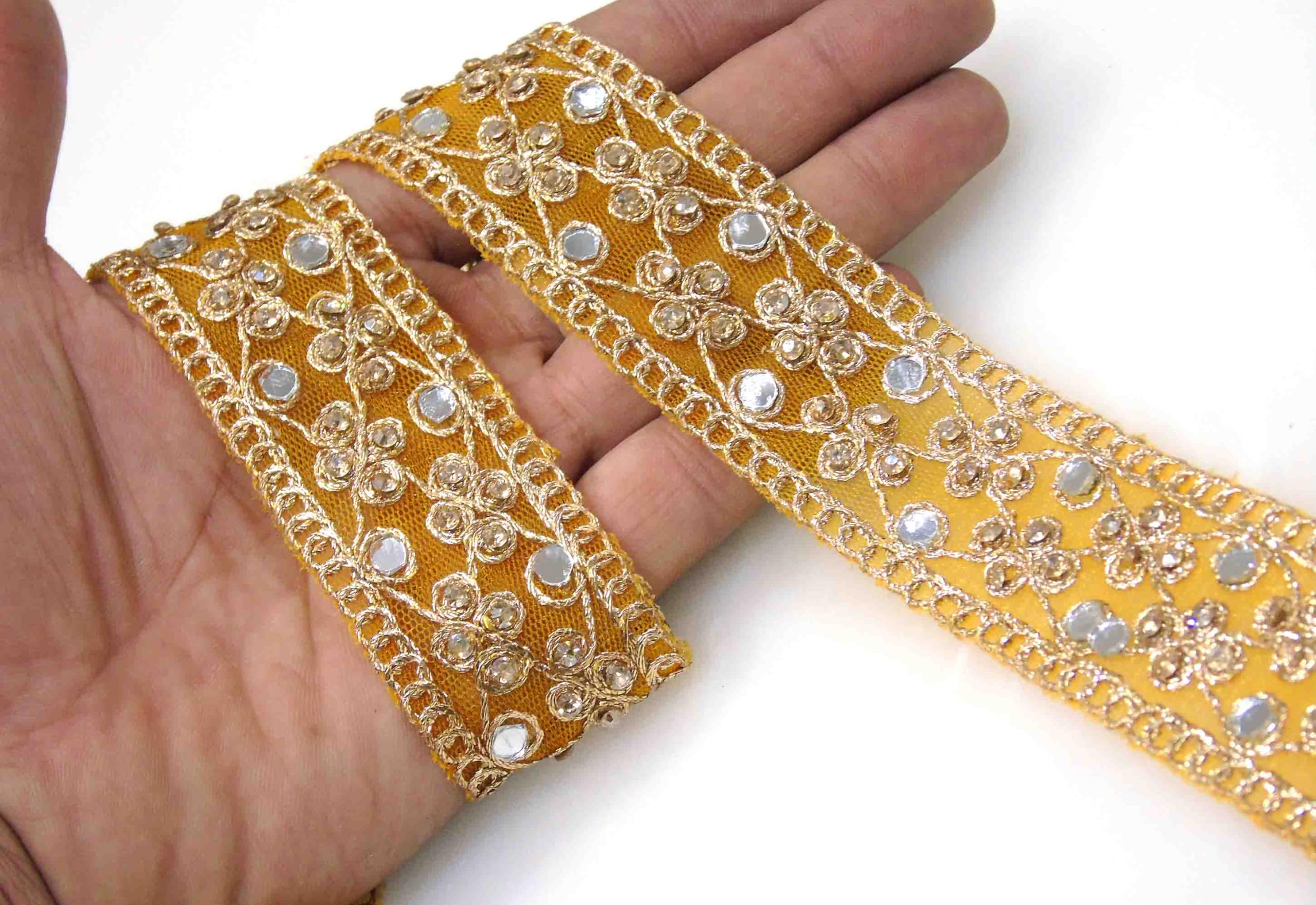 Strala Yellow Color Laces for Dresses, Sarees, Lehenga, Suits