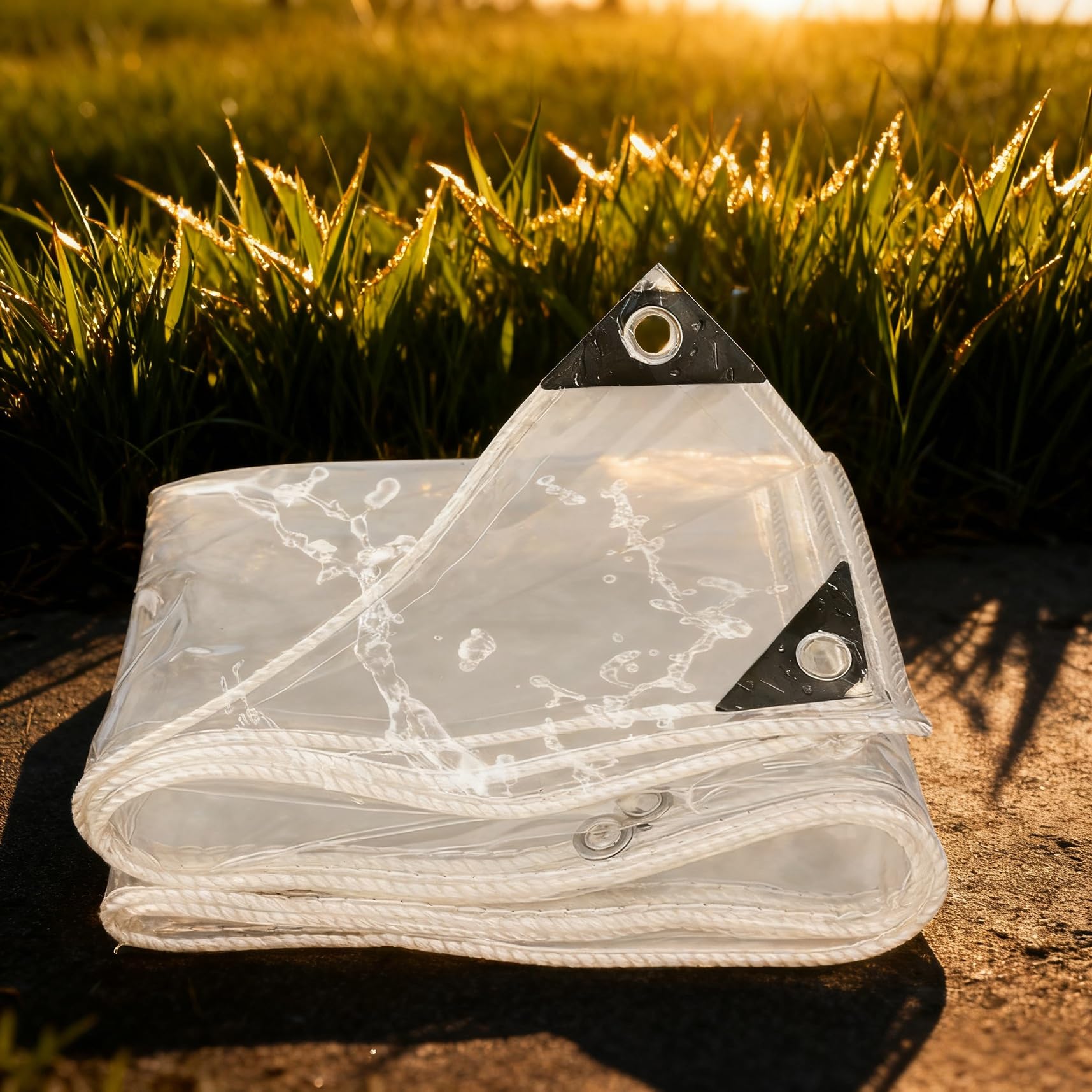 Lona transparente exterior para terraza que protege el techo de la lluvia intensa