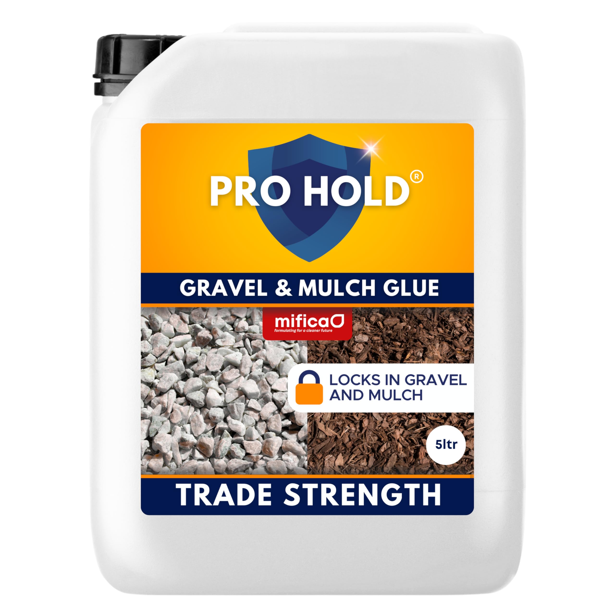 Mifica Prohold Resin Gravel Glue 5L - Trade Strength Solution for Garden Gravel, Mulch, Pebbles