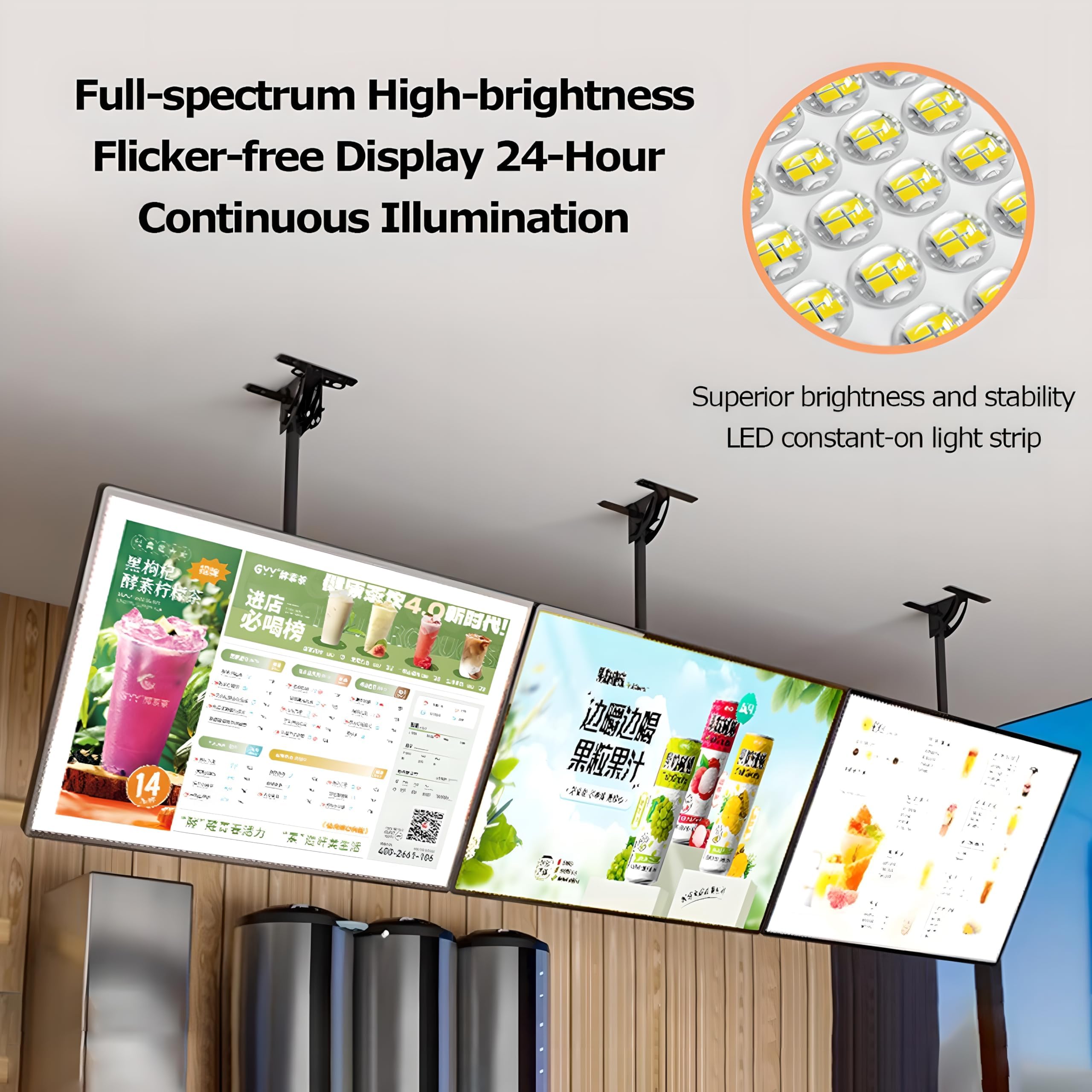 Wąska ramka LED Light Box, 3D LED tablica menu restauracji, podświetlana LED tablica menu do restauracji, kawiarni, sklepów, naścienna, biała A1 / 60,9 x 84,8 cm