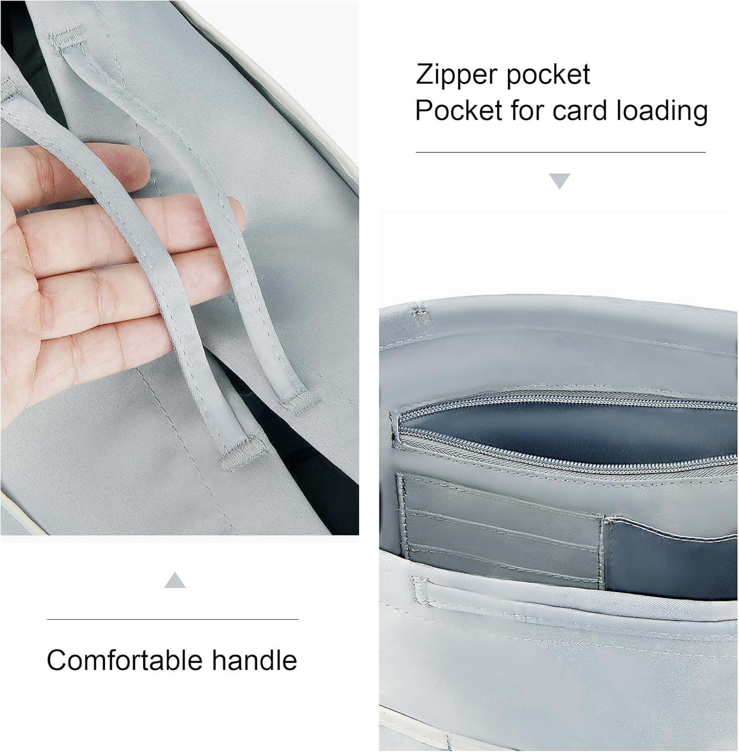 Vercord Purse Organizer Insert City Tote Bag in Bag Handbag Organizers Zipper Pockets Greyblue Small