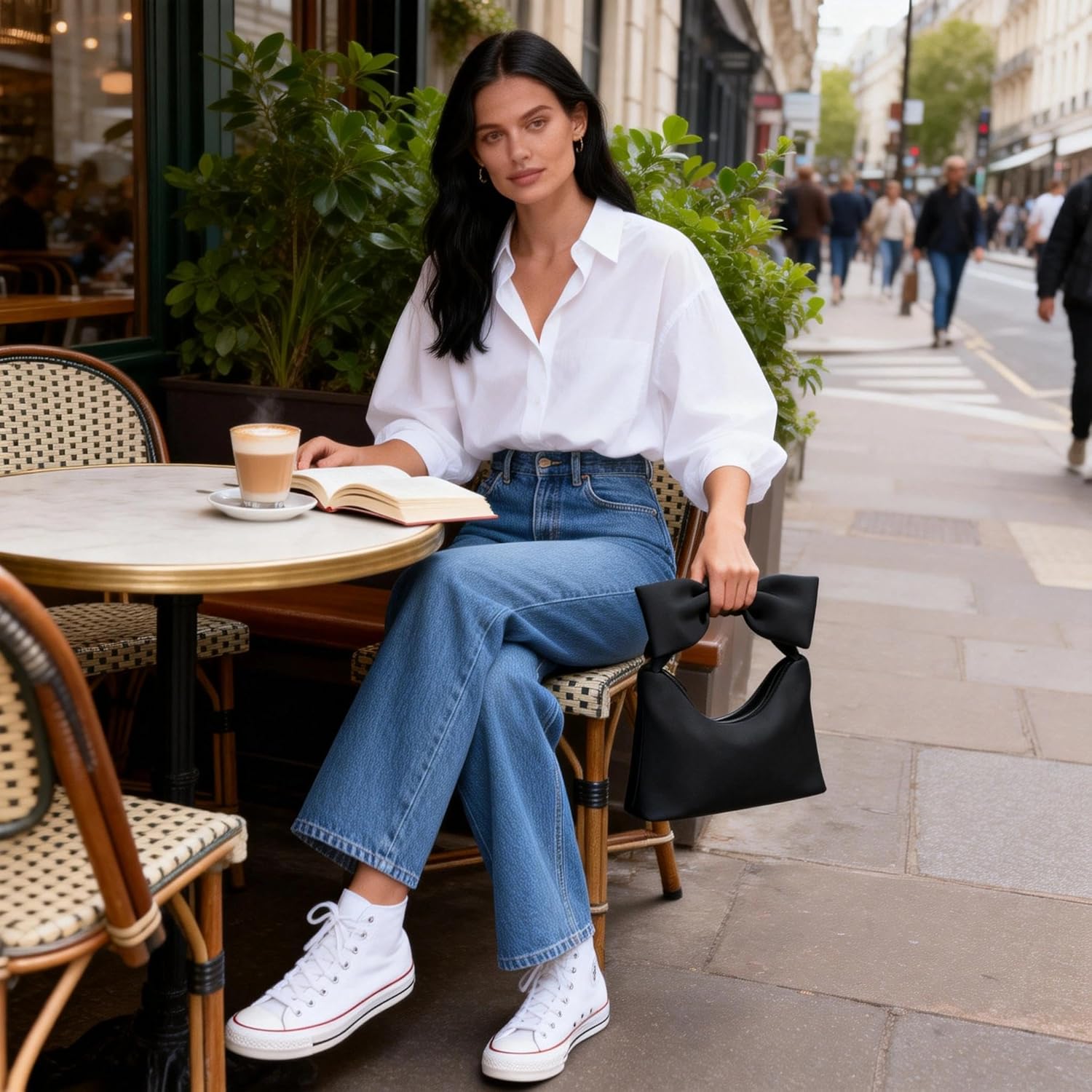 Handbag for Women, Satin Evening Bag, Bow Tie Tote Bag for Wedding, Prom, Parties(Style 363) - Image 7