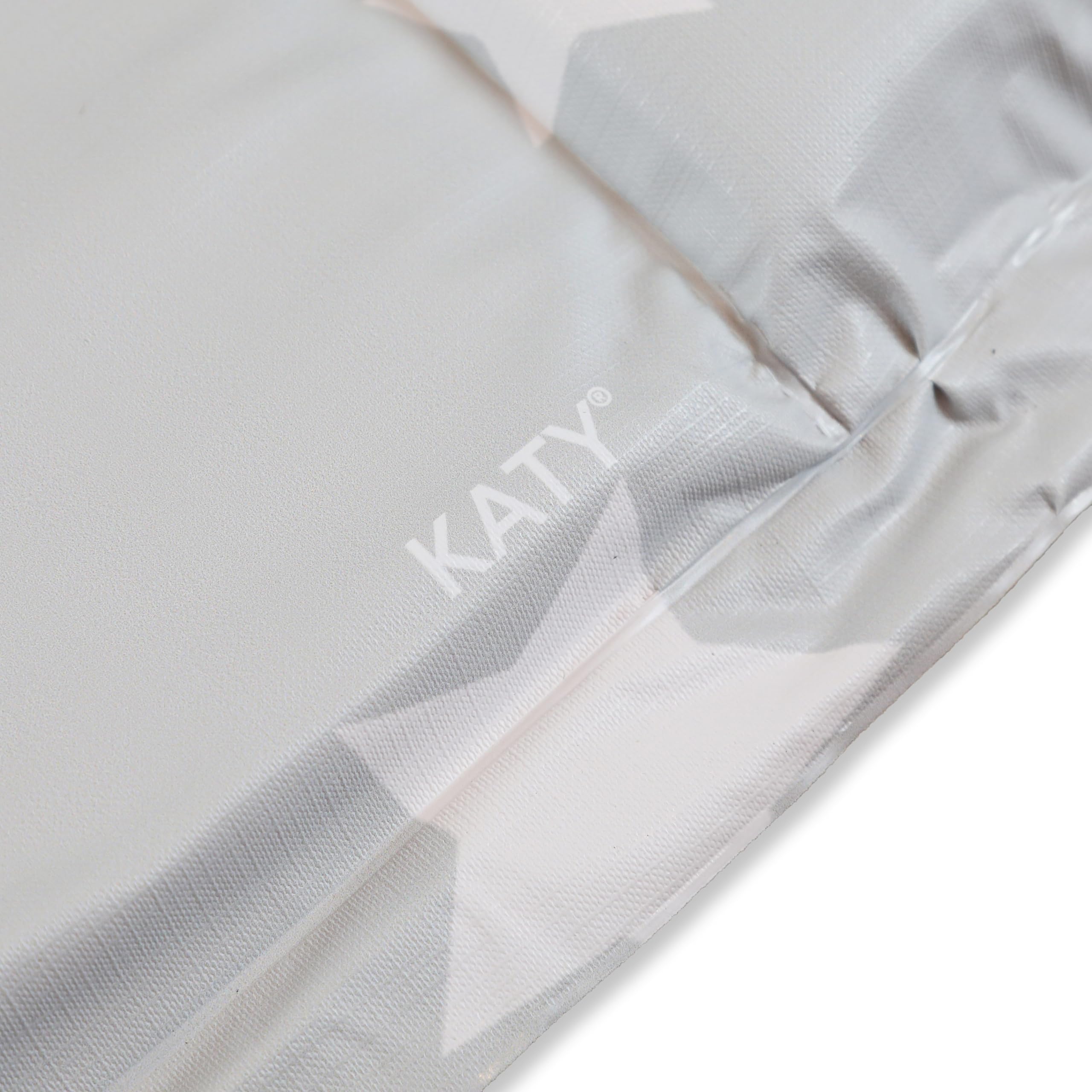 KATY Deluxe Baby - Cambiador unisex impermeable con bordes elevados, color gris claro con diseño de estrellas blancas