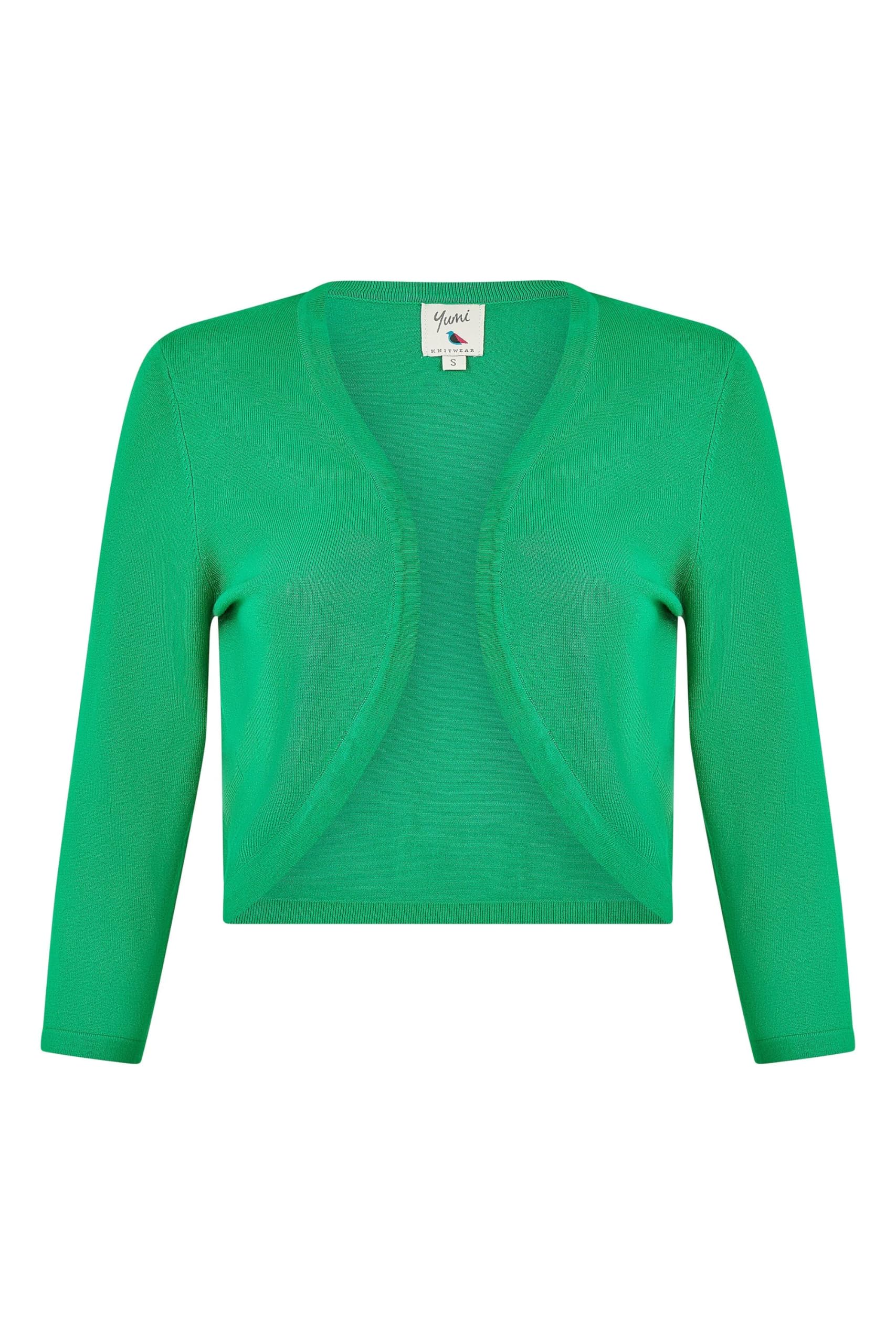 Yumi Green Knitted Curved Bolero 20-22 Green