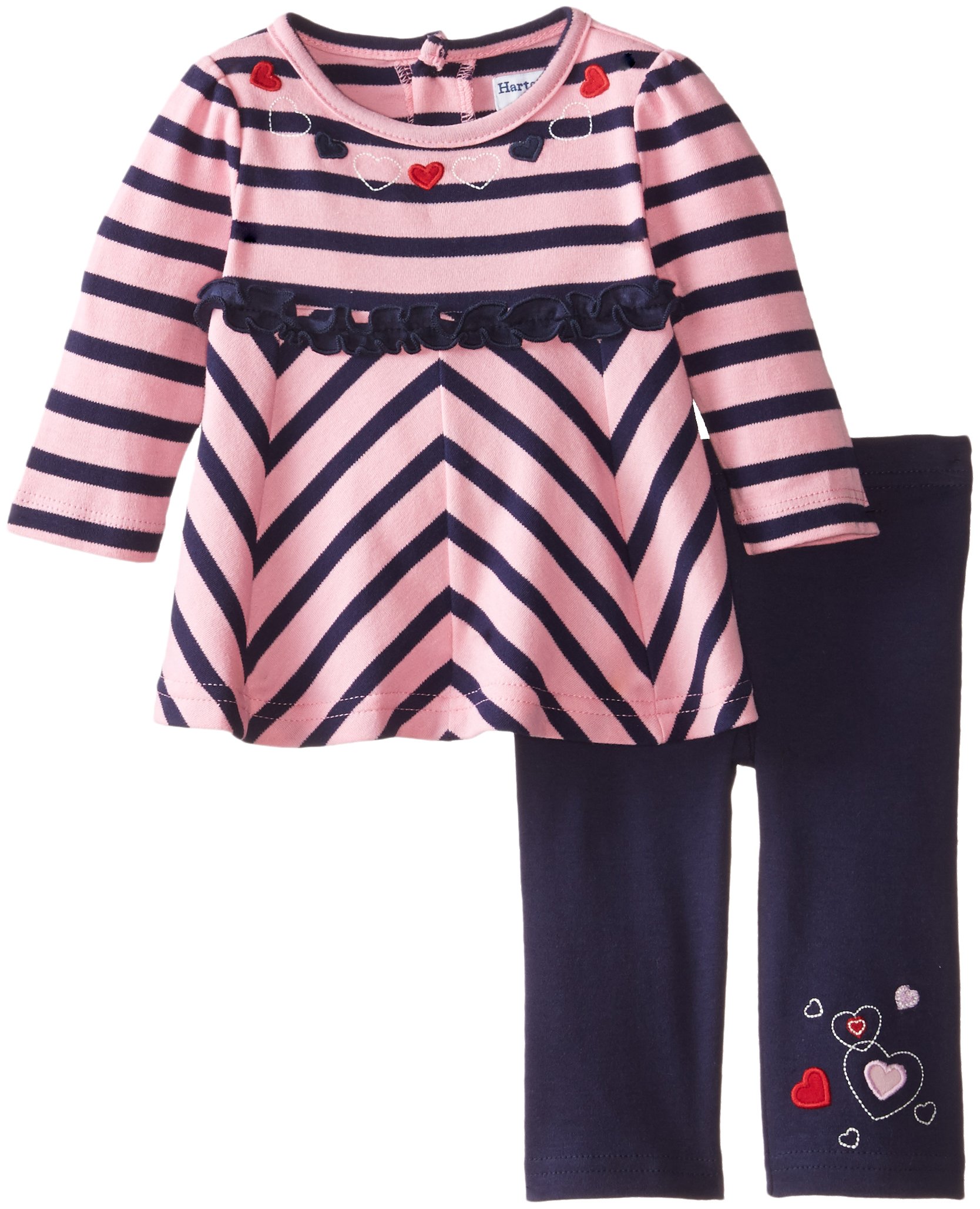 Hartstrings Baby Girls' Newborn Interlock Tunic and Embroidered Legging Set