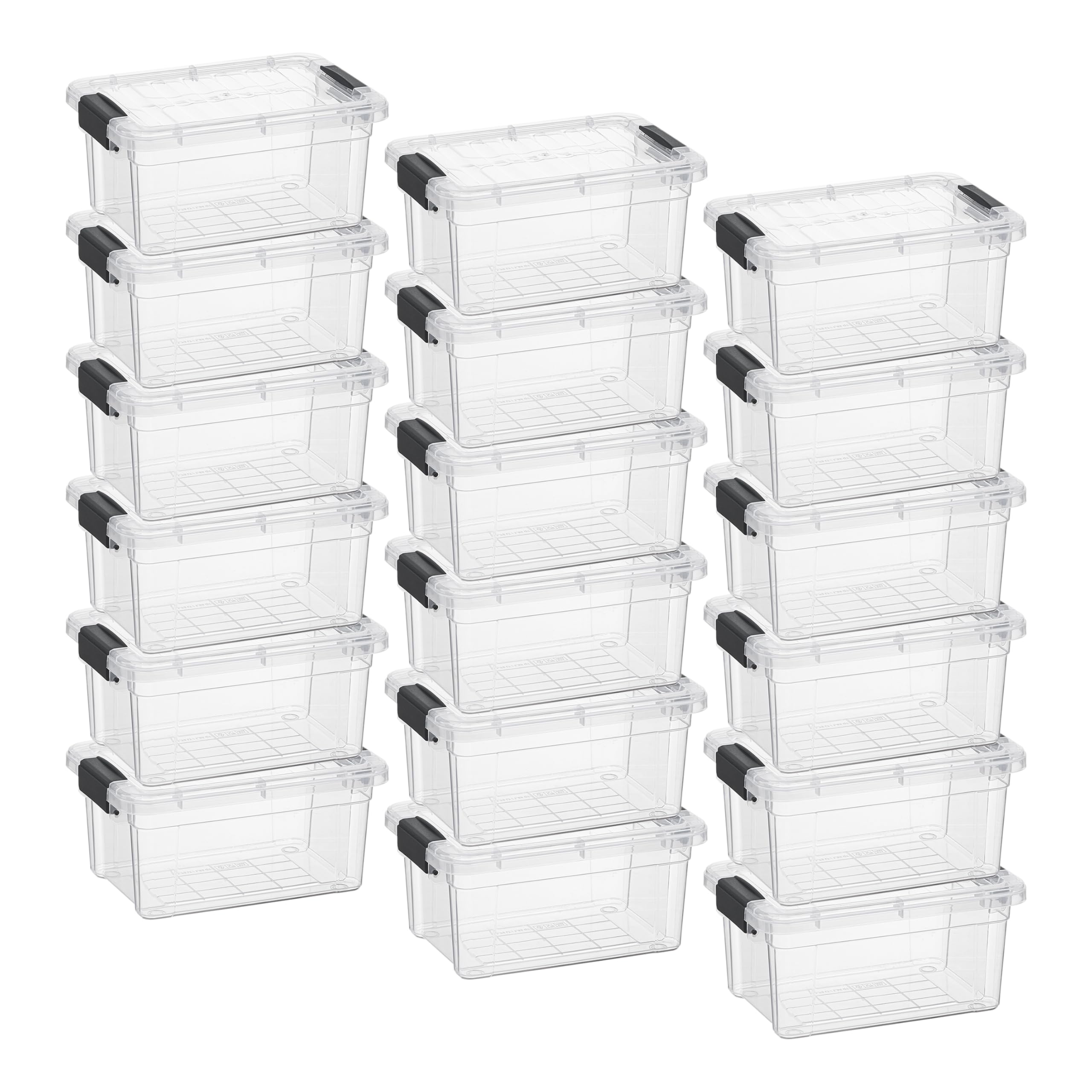 Superio 3.4 Quart Clear Plastic Storage Boxes with Lids, Stackable Organizer Containers, BPA-Free Storage Bins for Home, Office, School &amp; Dorm, 18 Pack