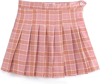 Girls pink plaid skirt Clearance