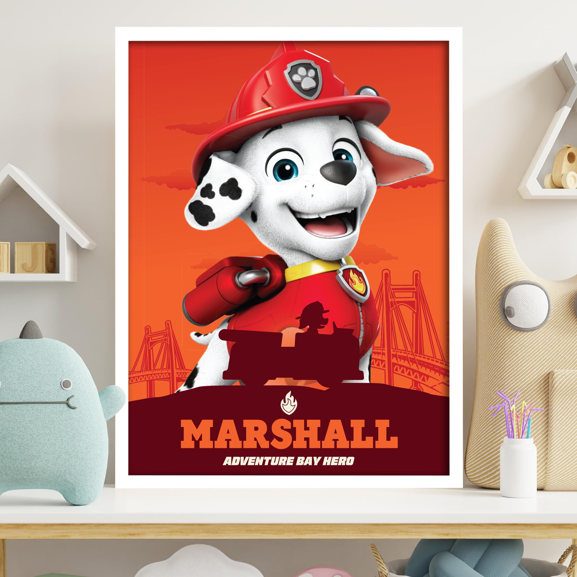 Themed Paw Patrol Print - Marshall Adventure Bay Hero Poster Wall Art (21cm x 29.7cm - A4)