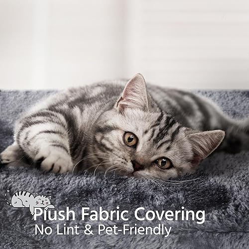 Miniatura 8 de Topeakmart Cat Tree - Torre para gatos de 33 pulgadas con tablas de rascar adicionales y postes de sisal como centro de actividades para gatitos