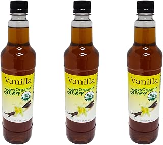 Joe’s Syrup Organic Flavored Syrup, Organic Vanilla, 750 ml (3 Pack)
