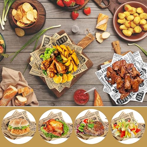 Miniatura 14 de 100 hojas de papel Deli de 12 x 12 pulgadas, hojas de papel encerado sin blanquear para alimentos, papel de envoltura resistente a la grasa