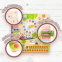 Vista 3 de Pidoko Kids Juguetes Montessori para niños pequeños de 3 años All About Today Board Materiales de aprendizaje para niños de 4 años para preescolar