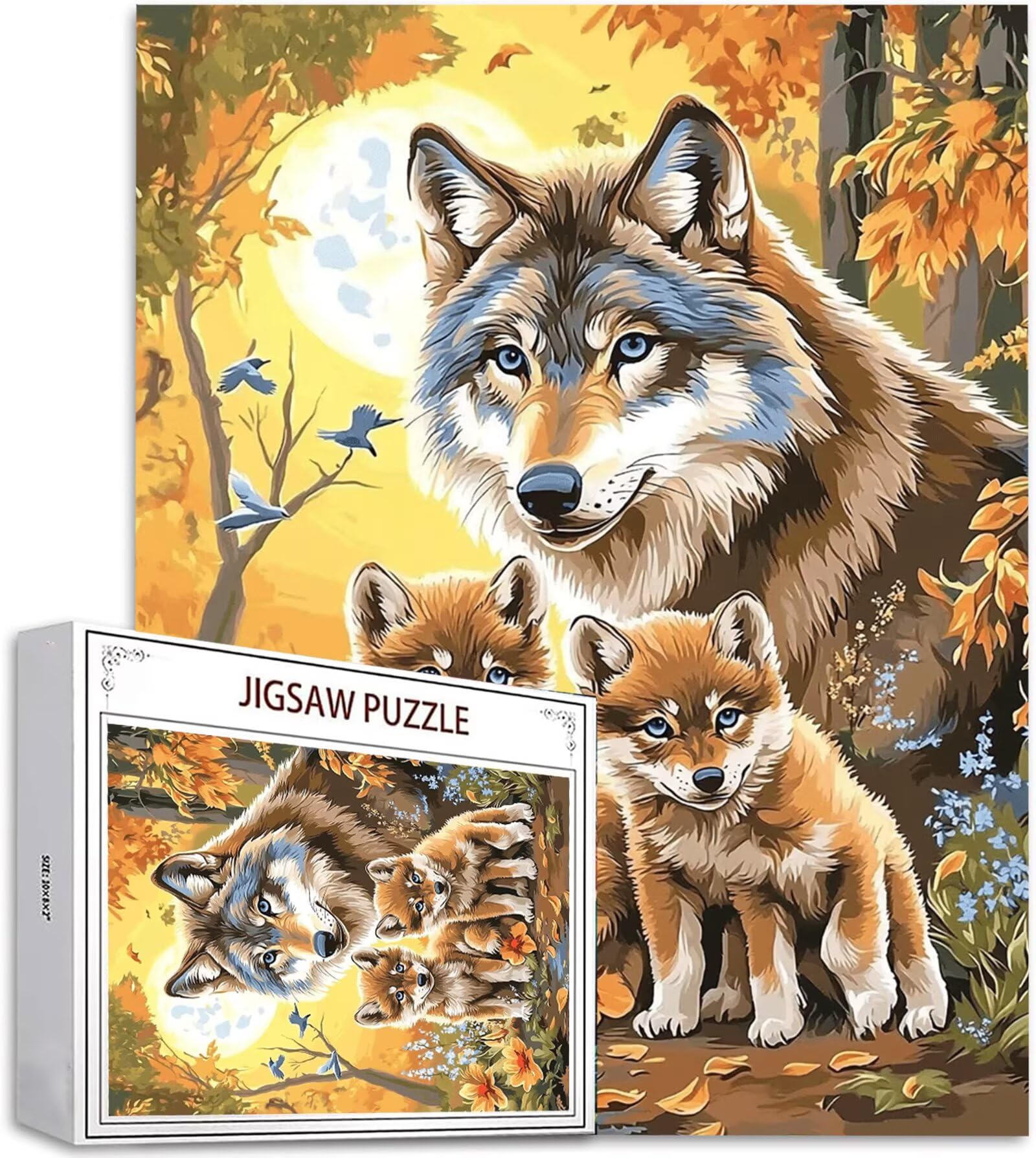 Puzzle 5000 Pezzi, 3 4 5 Anni Puzzle Luna 6 7 8 Anni Giochi Educativi Sostenibili Con Motivi Per Adulti Da Gioco in Legno Di Alta Qualità Jigsaw Lupo per Gioco Familiare, 2026 Regalo Natale H-8675