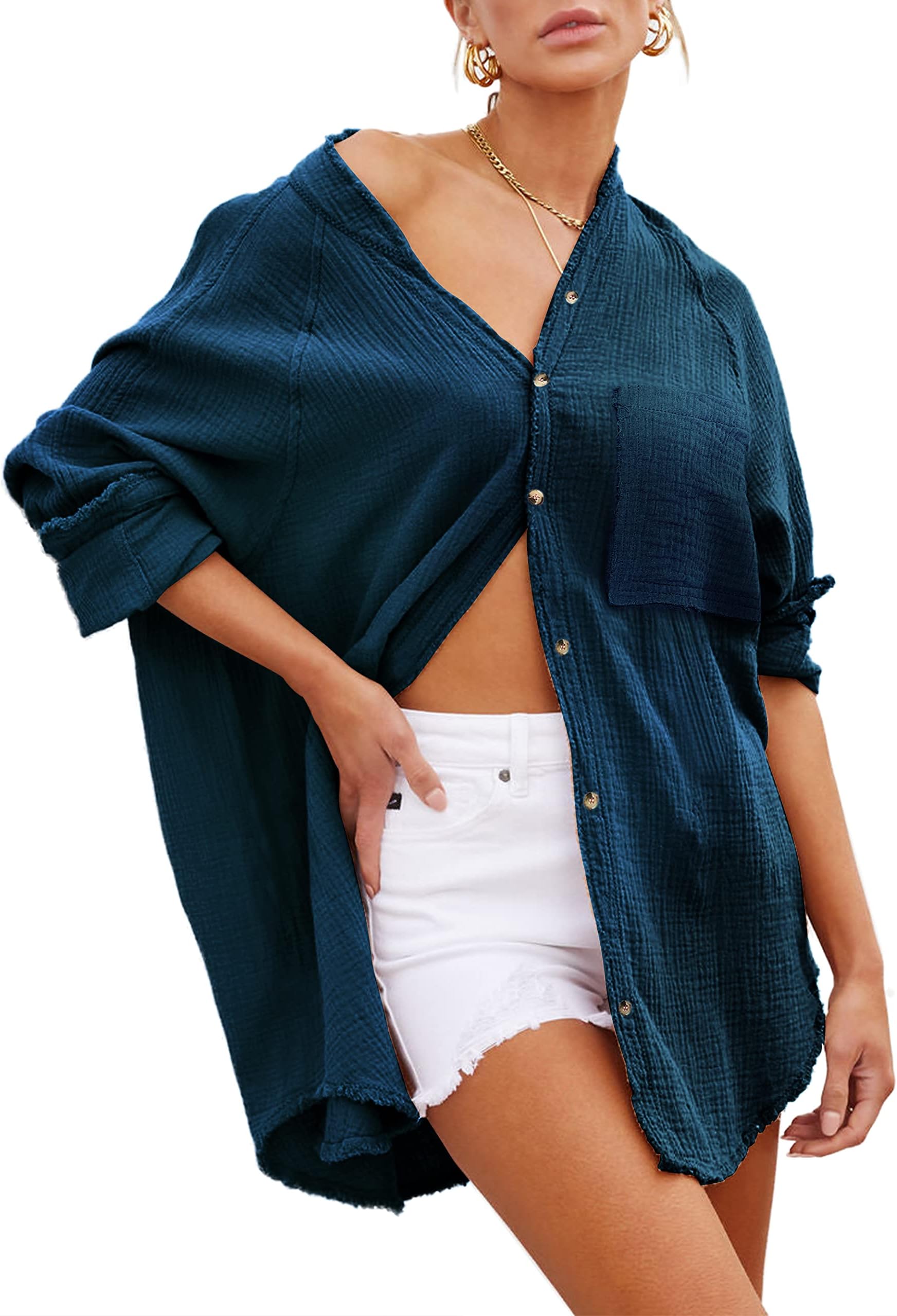 SucolanWomens Bathing Suit Cover Up Bikini Swimsuit Coverup Beach Cover Ups Button Down Shirts for Women
