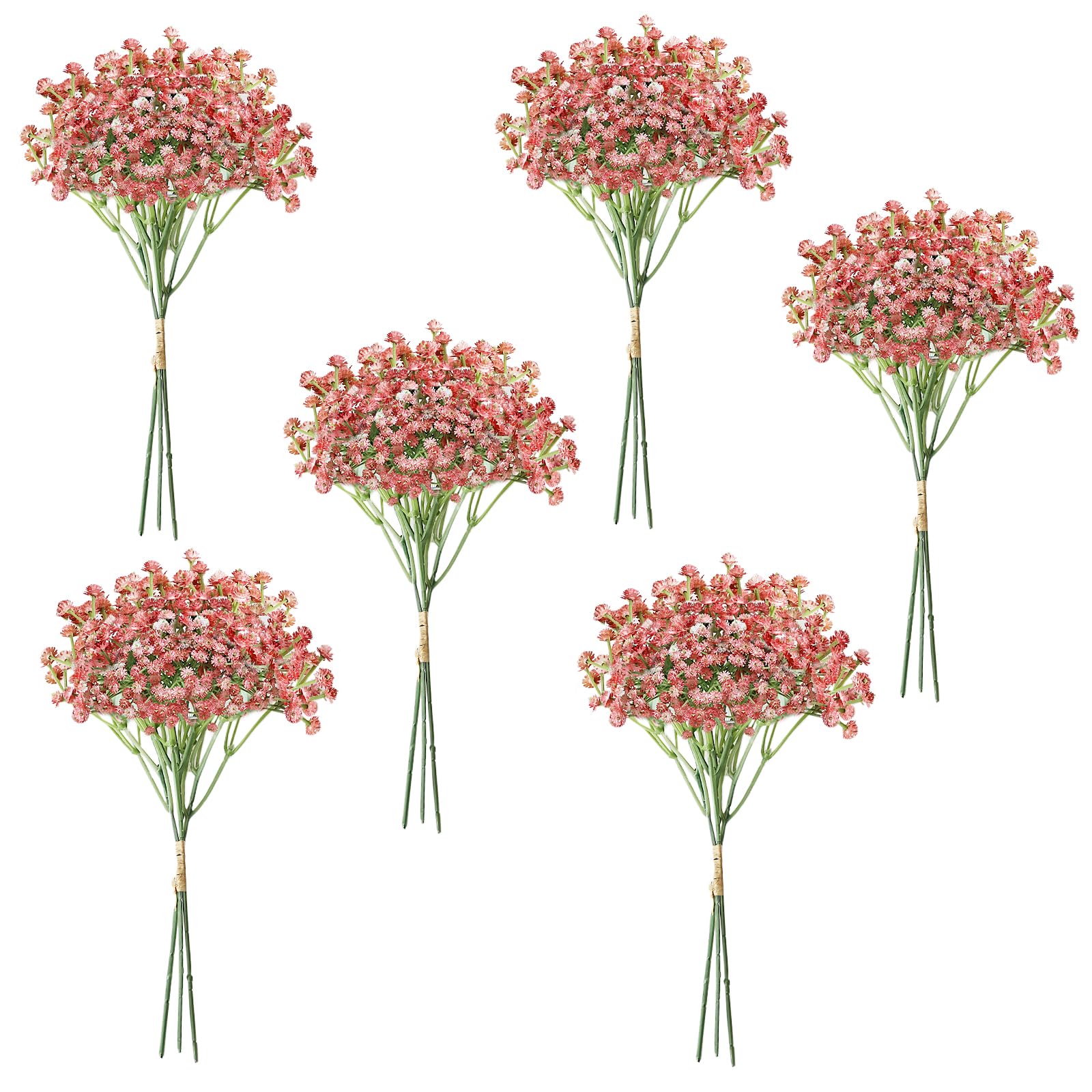 Babys Breath Artificial Flowers Bulk 18pcs Dusty Pink Gypsophila Bouquets Realistic Fake Babys Breath Flowers for Wedding Centerpieces Floral Arrangements Party Decor