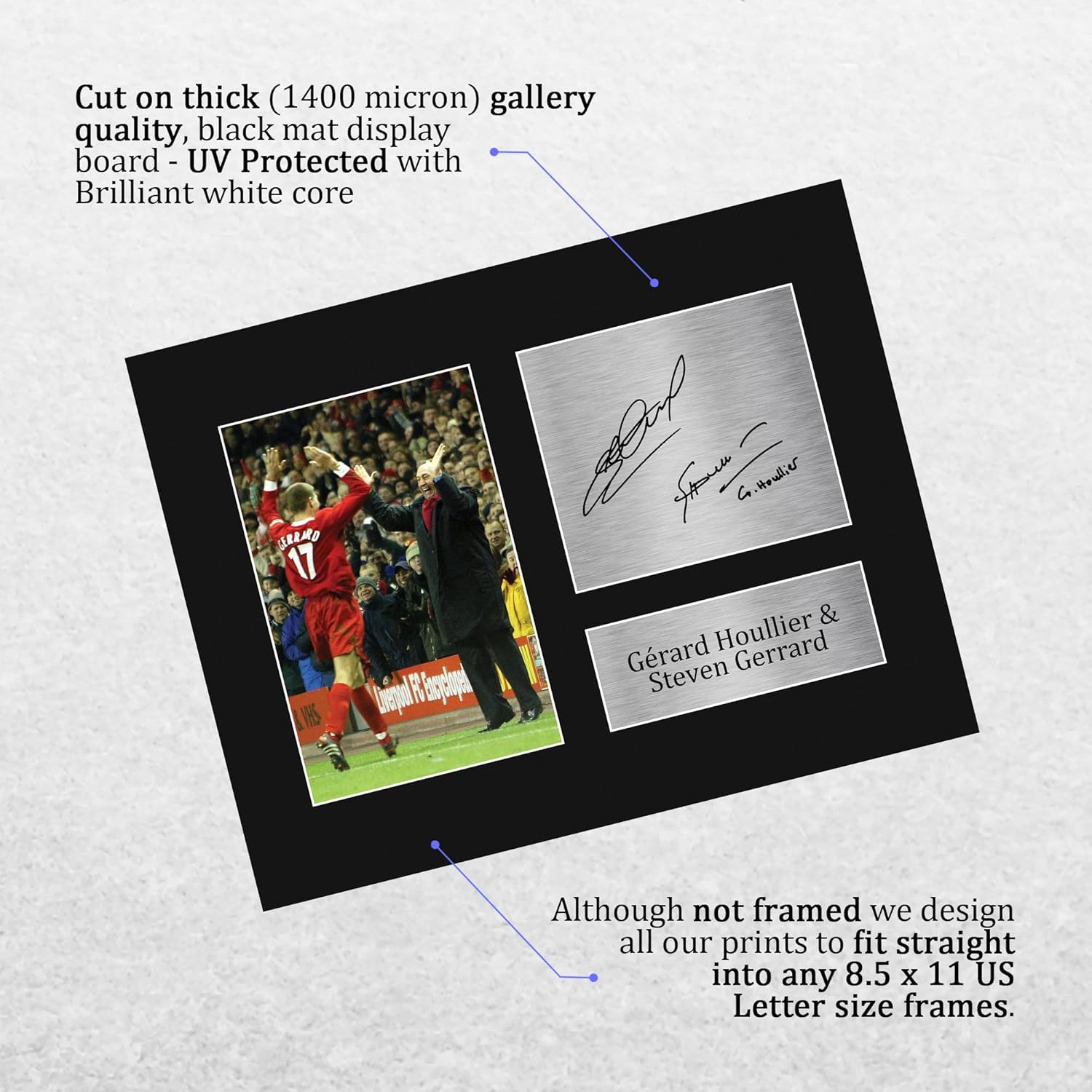 HWC Trading Gerard Houllier & Steven Gerrard Liverpool Gifts Printed Signed Autograph Picture for Soccer Fans and Supporters - US Letter (ID-008018)