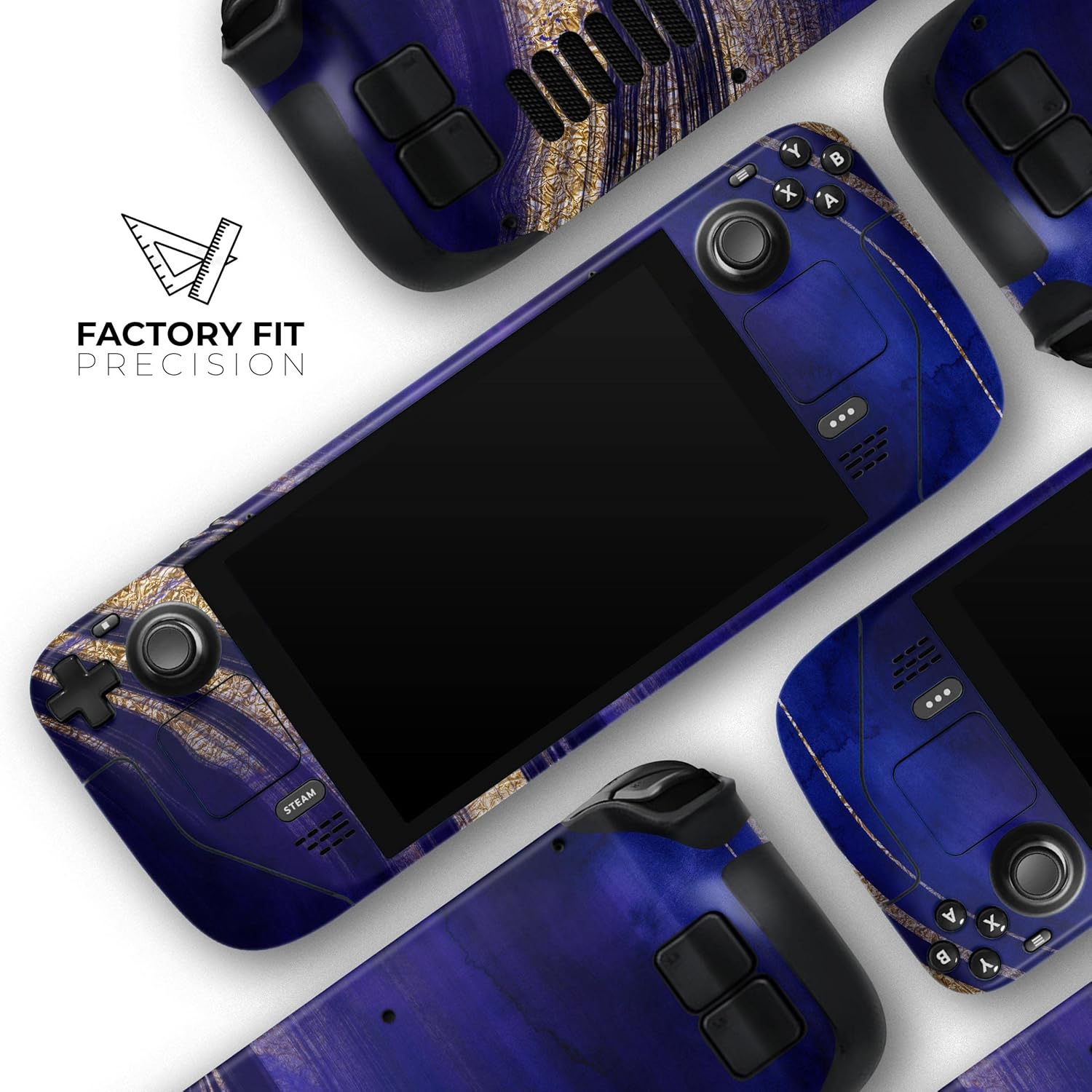 Compatible with Steam Deck - Skin Decal Protective Scratch-Resistant Removable Vinyl Wrap Cover - Vivid Agate Vein Slice Blue V2