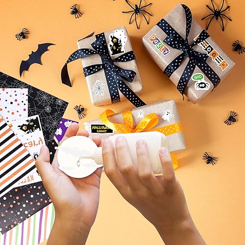 Miniatura 4 de ASTARON Juego de 60 hojas de papel con patrón de Halloween, tamaño A5 (5.5 x 8.2 pulgadas), papel decorativo para hacer tarjetas, manualidades,