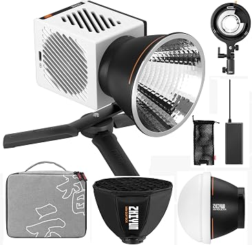 ZHIYUN G60 Combo Light, LED Bi-Color Video Light, CRI96, TLCI97, 300g Portable 60W COB LED Continuous Output Lighting,Bluetooth App Control ,With Bowens Mount Accessories DC/PD Power Supply