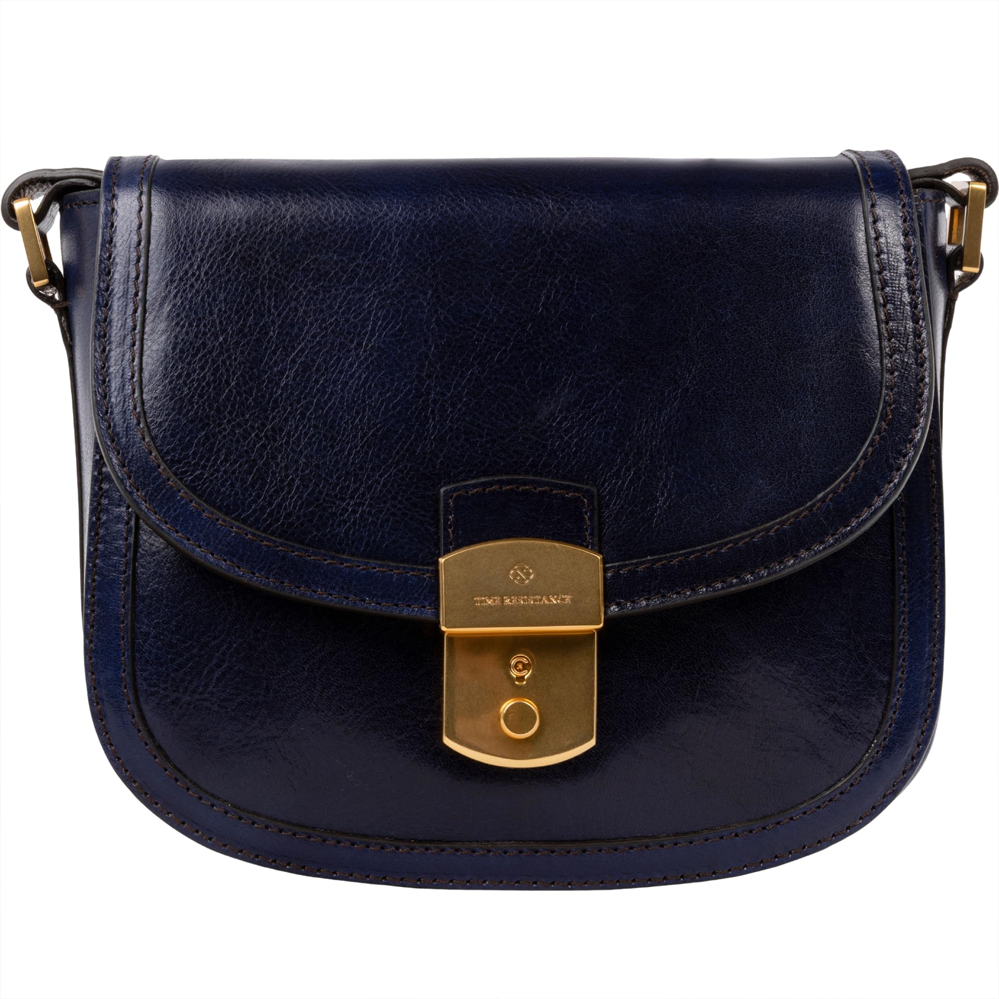 Time Resistance Bolso Bandolera de Cuero – Bolso Tipo Saddle con Cierre Magnético – Bolso Messenger de Cuero para Mujer