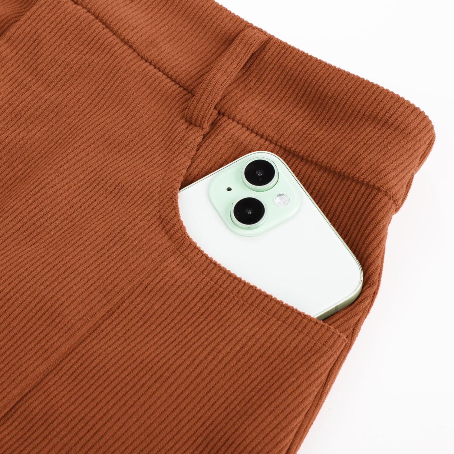 Belle Poque Women Corduroy Mini Skirt with Pockets Classic A-Line Fall Winter Basic Short Skirts - Image 6