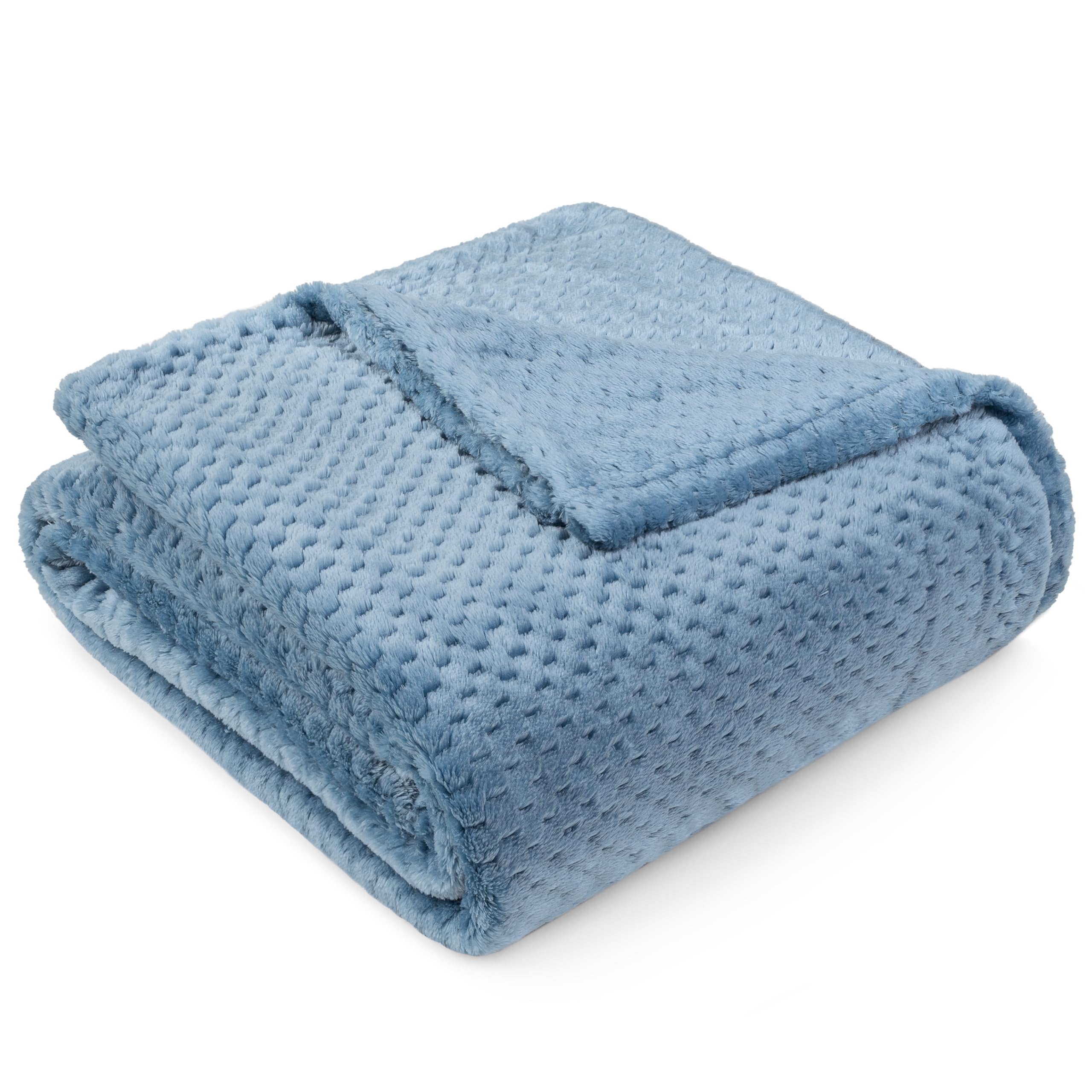 ABAKUHAUS Coperta in morbido pile flanella tropicale, motivo con foglie e fenicotteri, morbida e confortevole per interni ed esterni, 125 x 175 cm, azzurro pallido e verde felce