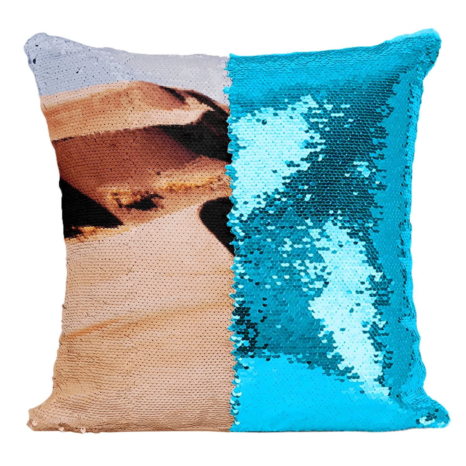 Housse Paillettes Turquoise pour une Déco Salon Ambiance Désert Sauvage