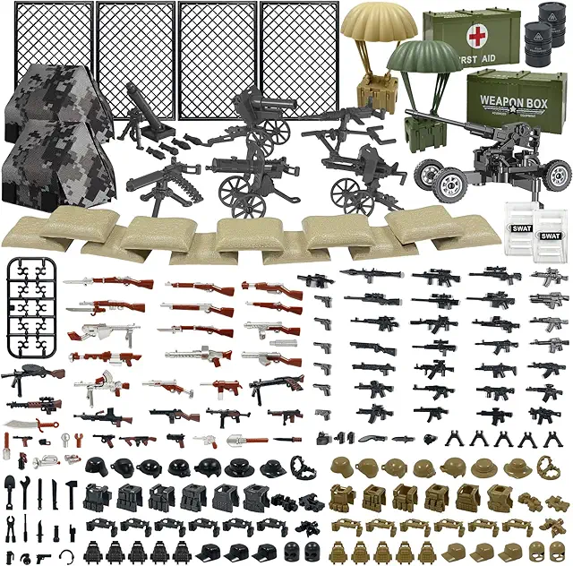 Militär Waffen Set 198 Stück - LEGO Militär Figuren Zubehör