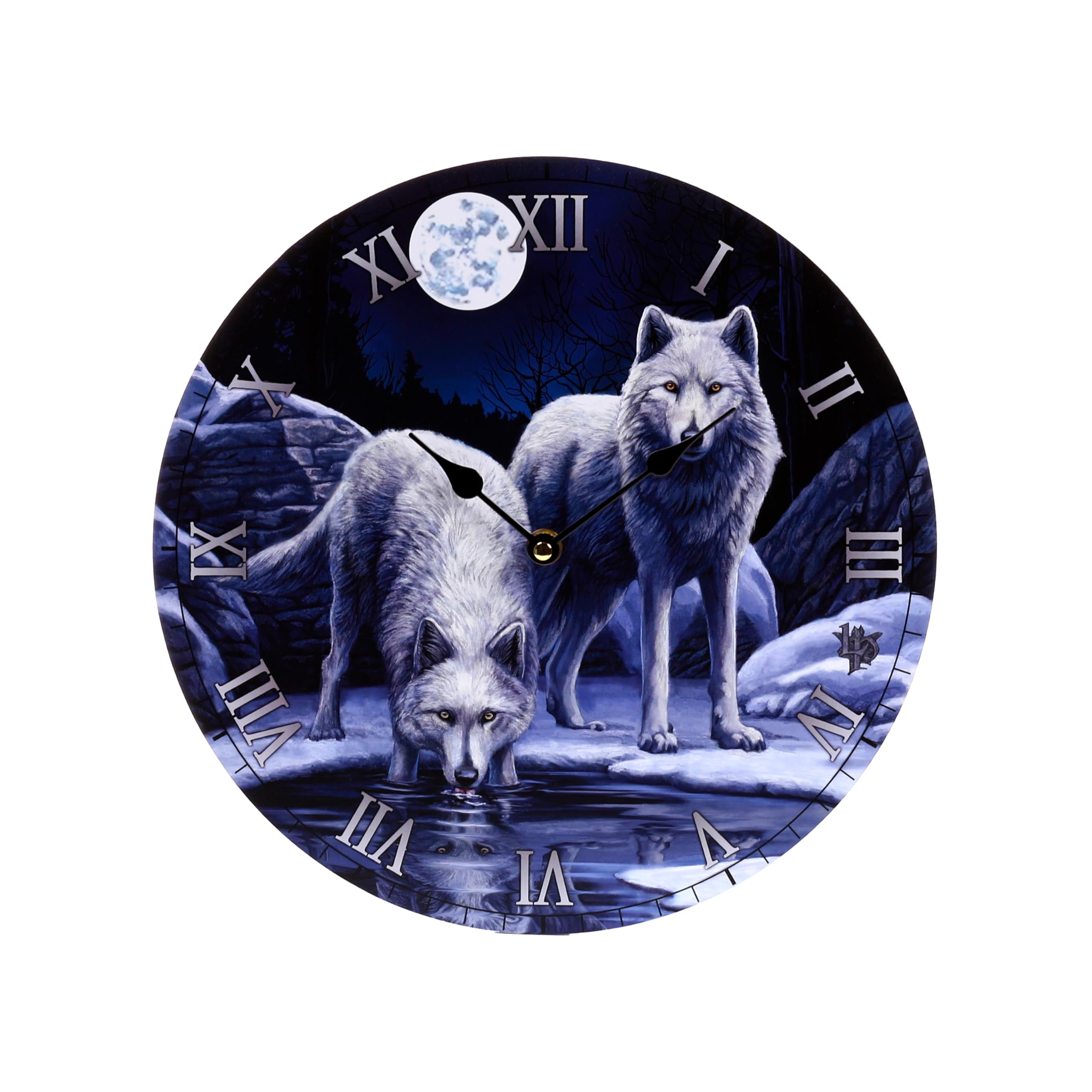 Puckator Lisa Parker Warriors of Winter Wolf Picture Clock - Wall Clock Clocks - Mens Cute Cool Preppy Home Gaming Room Bedroom Office Decor Decoration - Asthetic Accessories Stuff Men Things
