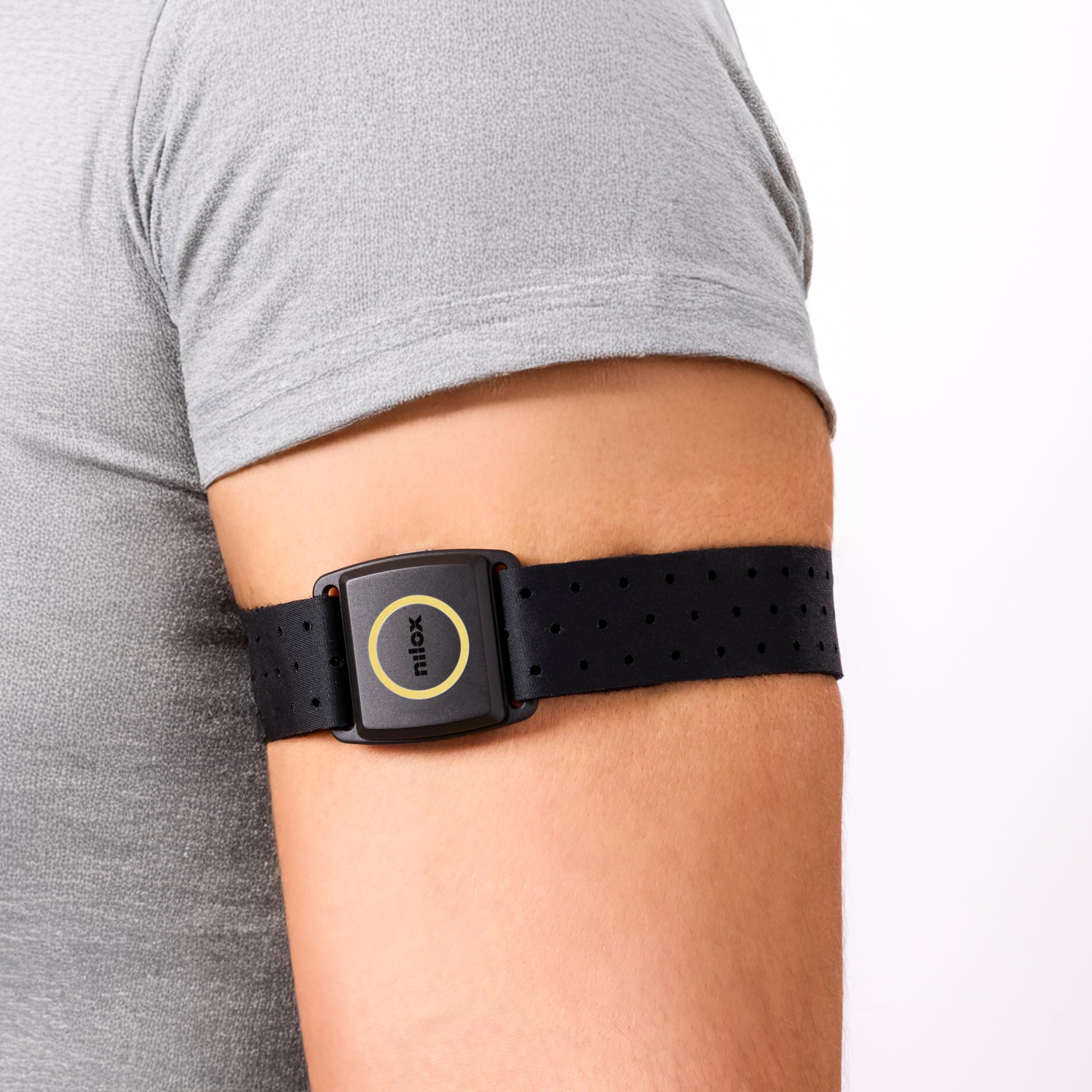 Nilox HRM Smart Armband, Fitness Tracker per Monitoraggio Allenamento e Frequenza Cardiaca, Sensore Ottico a 4 Canali e Indicatori LED Intelligenti, Resistente all'Acqua, Compatibile con App Sportive