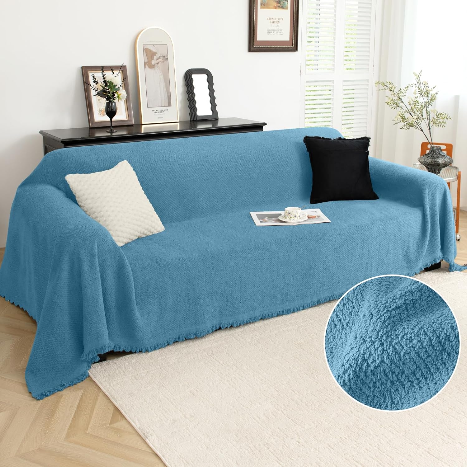 Arfntevss Sofa Covers for 3 Cushion Couch Fleece Extra