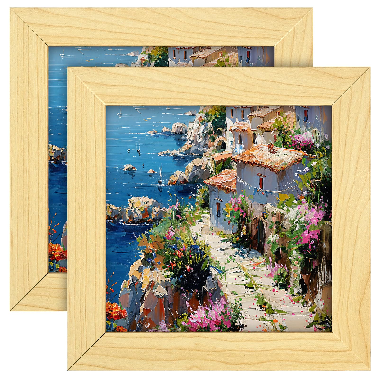 5x5 Photo Frames - 2Pack 5x5 Picture Frames for 12.5x12.5cm, Small Picture Frame Wood Look Square Frames for Wall Mount & Desk Stand