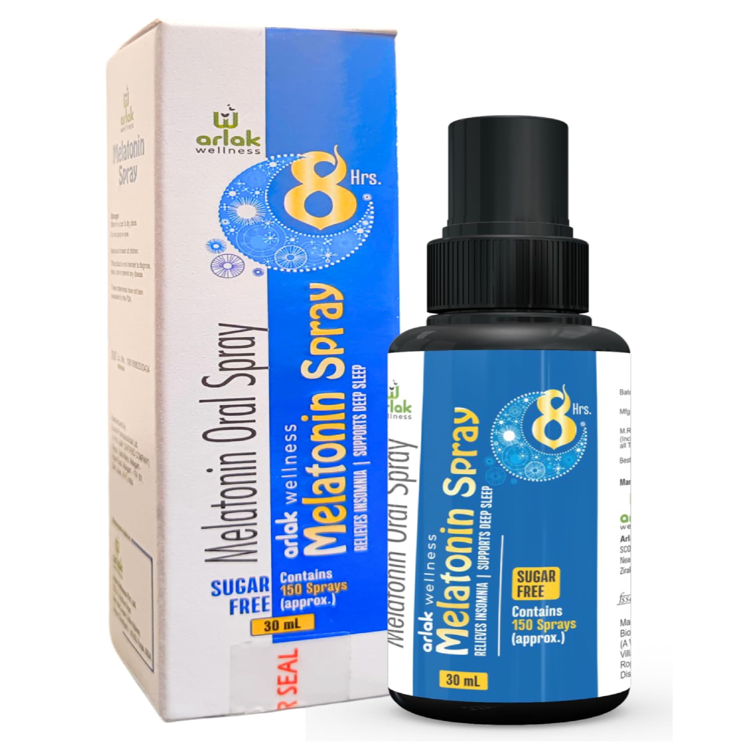 Arlak Quick & Calm Sleep Melatonin Oral Spray | Melatonin 3mg per