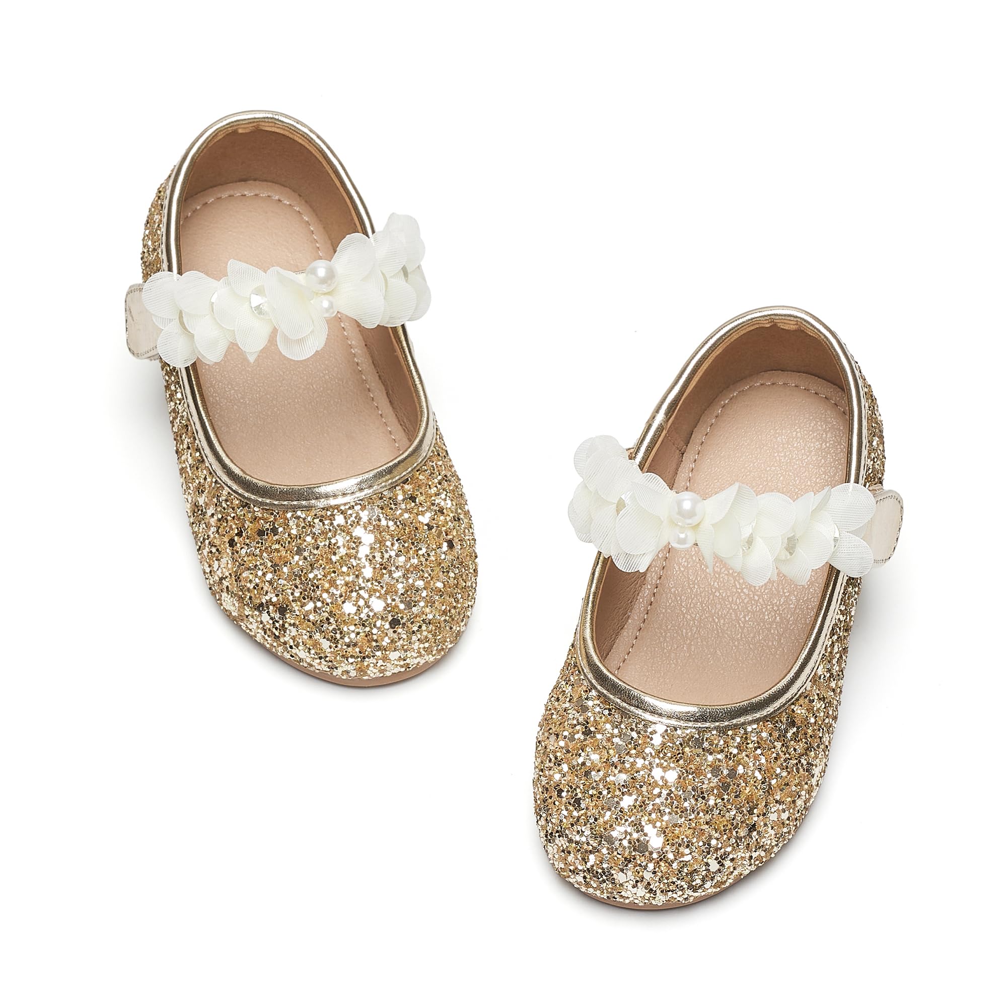 GINFIVE Toddler Girls Dress Shoes Little Girls Mary Janes Ballerina Flats Shoes Toddler