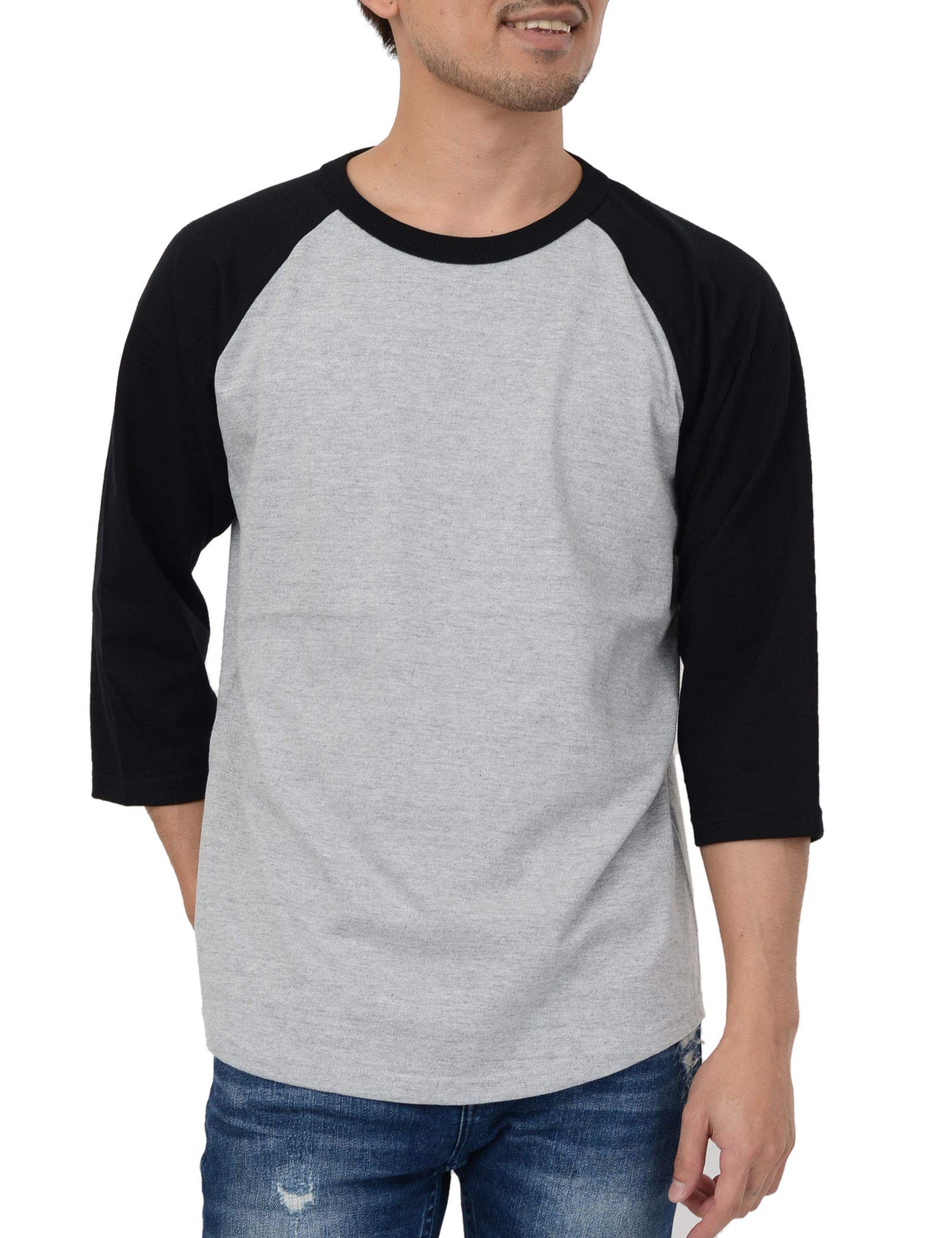 Amazon | [ティーシャツドットエスティー] ロンT 7分袖 ラグラン