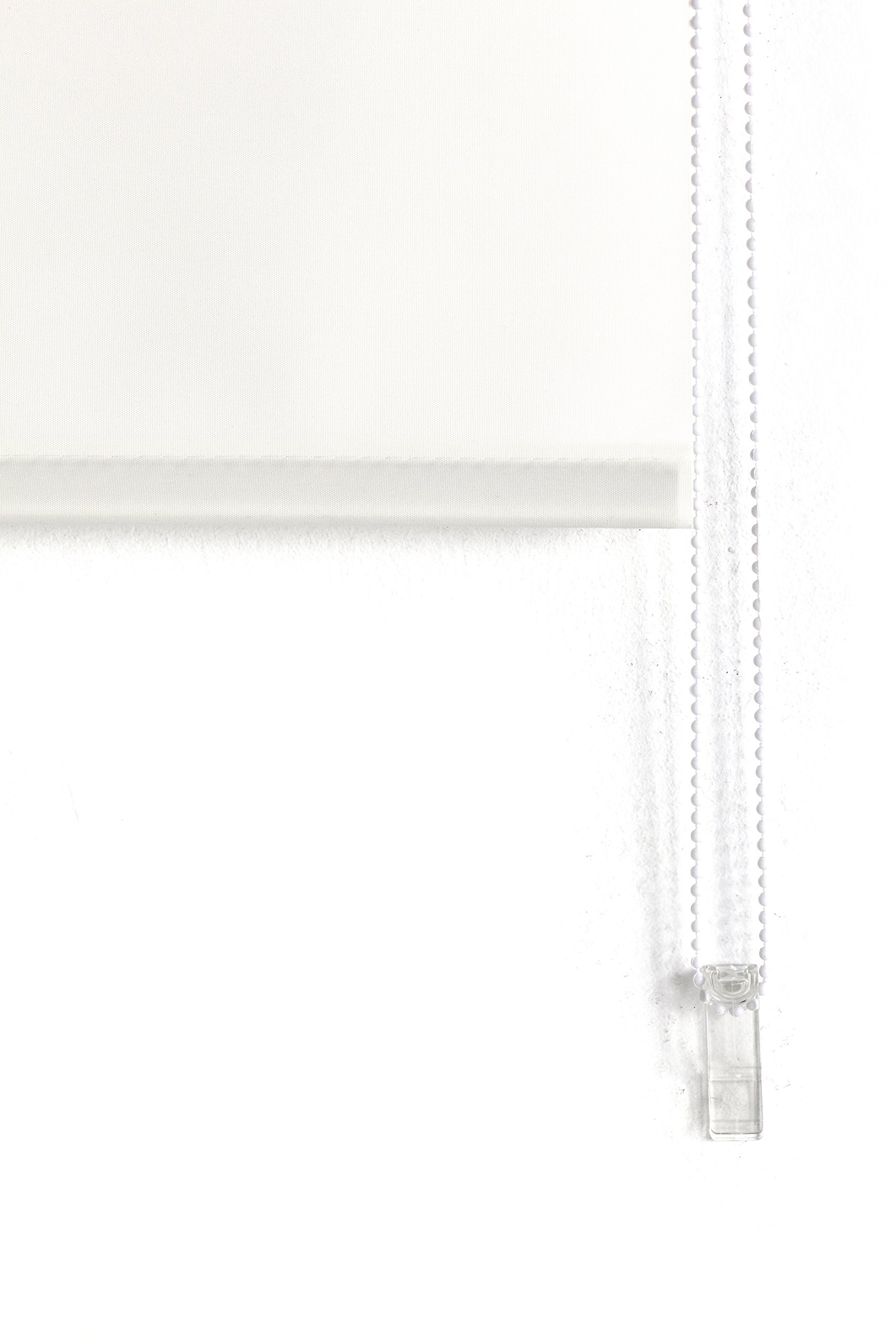 Uniestor Basic Store Enrouleur uni translucide - Blanc cassé, 160 x 175 cm (Largeur x Hauteur) | Taille du Tissu 157 x 170 cm. Stores de fenêtre