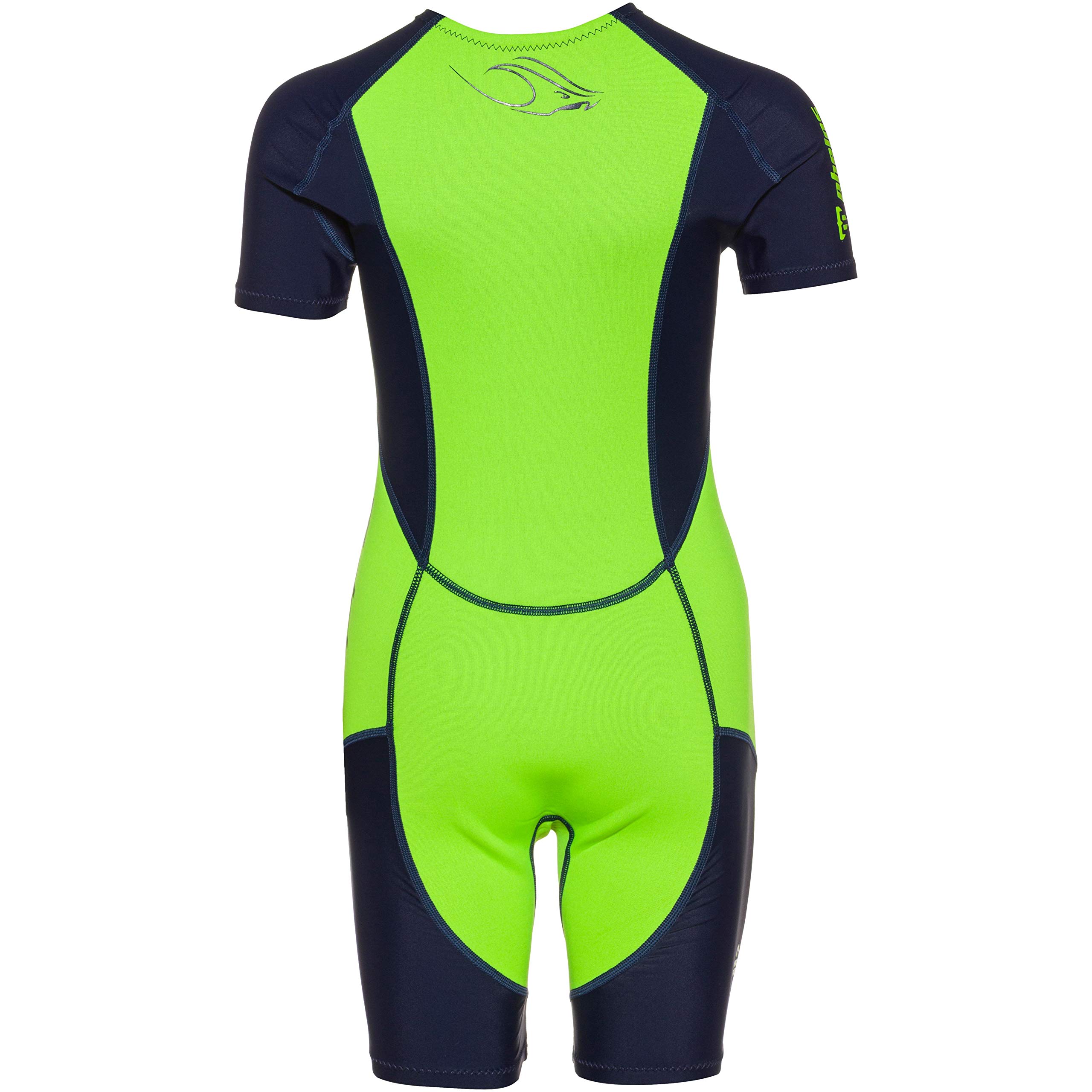 phelps Children's Stingray HP SS Neoprene Shorty Green 104, Bright Green Navy Blue, 104 (EU) - Image 2