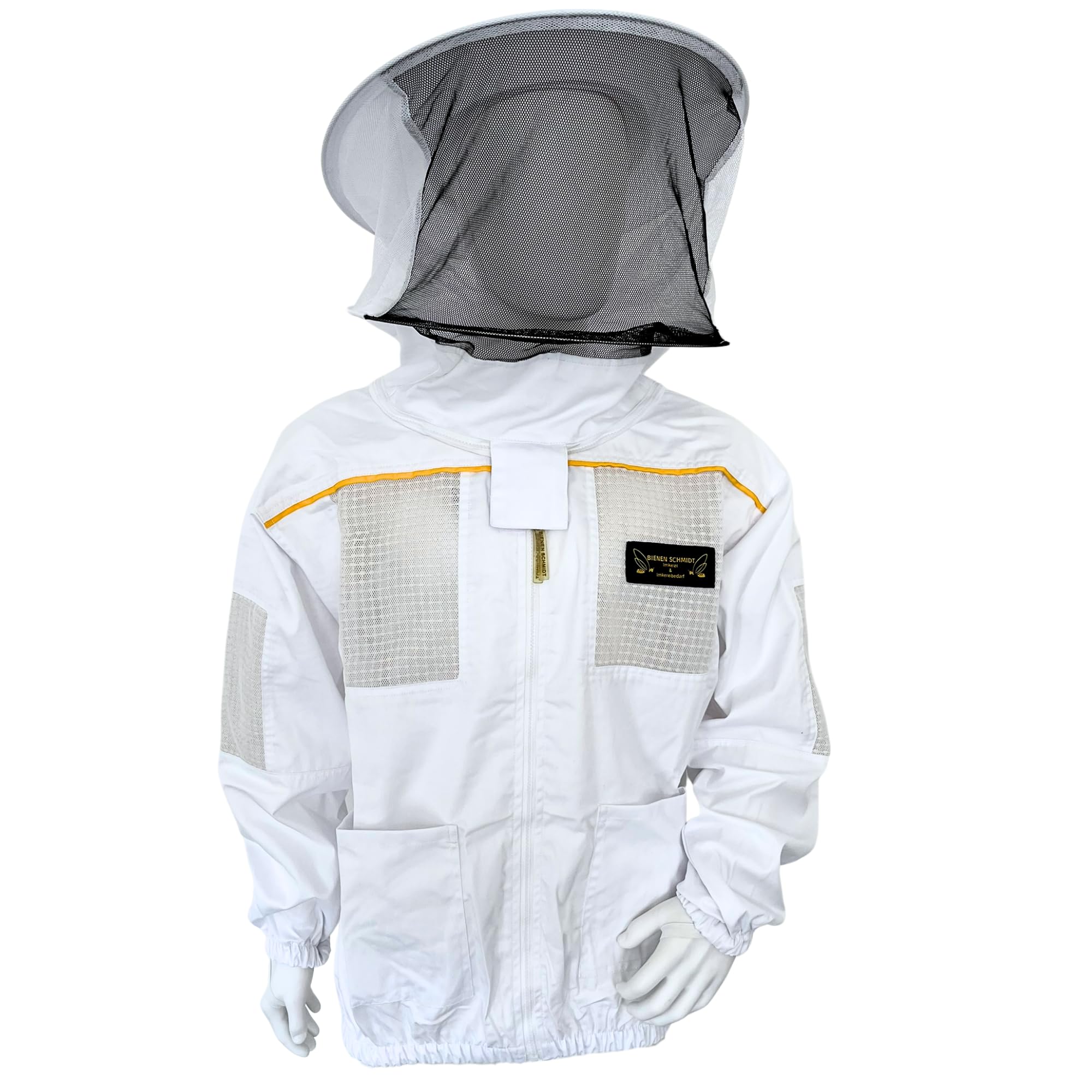 Imkerschutzjacke Imkerjacke Low-Air mit integriertem Schleier weiß mit Reißverschluss Größe S