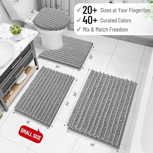 Miniatura 2 de Arotive - Alfombra para el baño de felpilla, extrasuave, gruesa, absorbente, peluda, antideslizante, lavable en lavadora, apta secadora, afelpada,