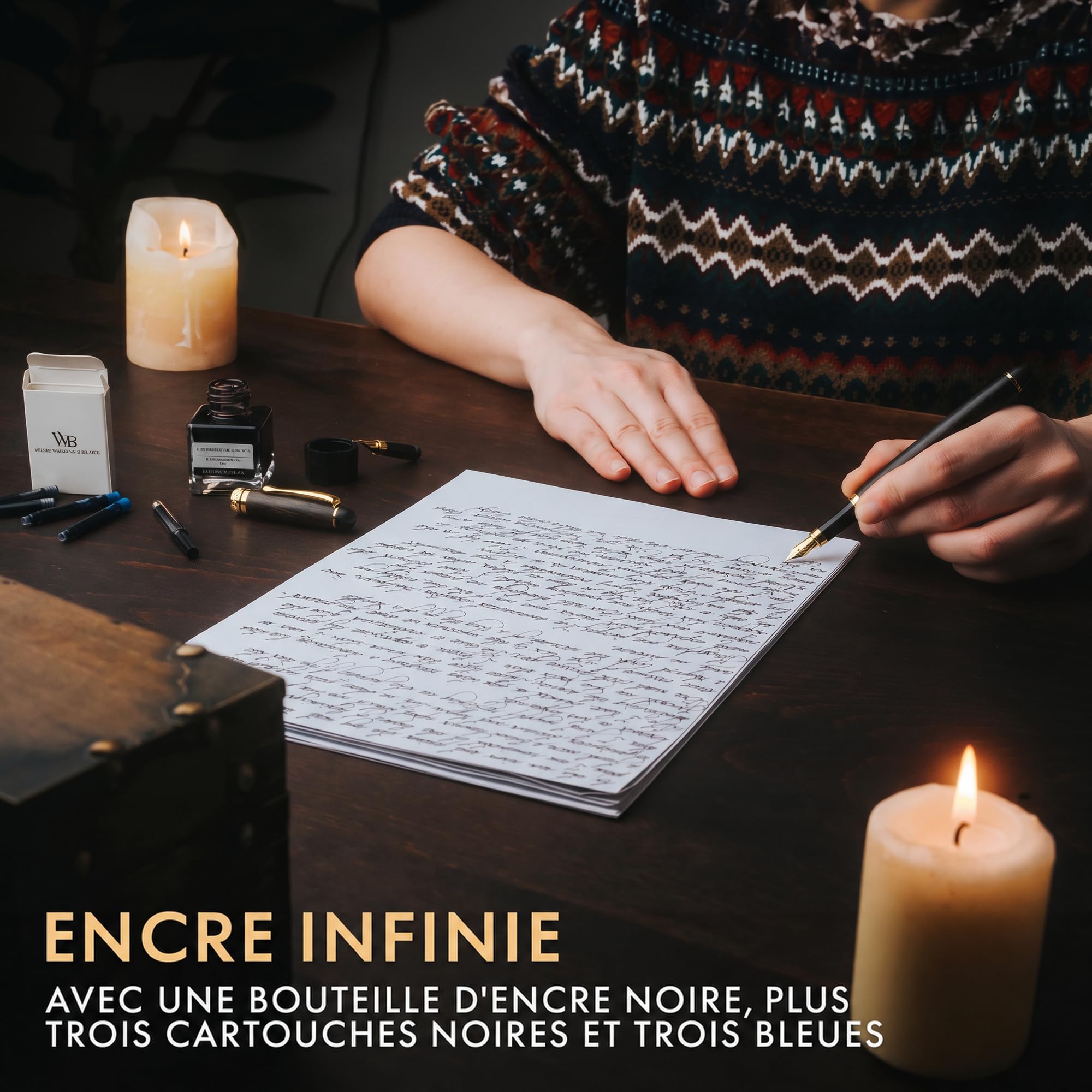 Wordsworth & Black Stylo Plume en Bois de Bambou, Plume M + EF