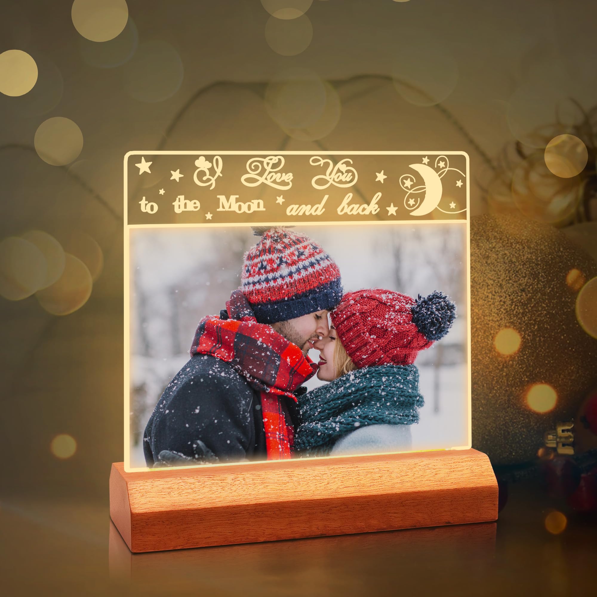 Attivolife Photo Gifts for Girlfriend Women Wife Her, Personalized LED Light up Picture Frame for Couple Boyfriend Him, Best Couple Gift Ideas