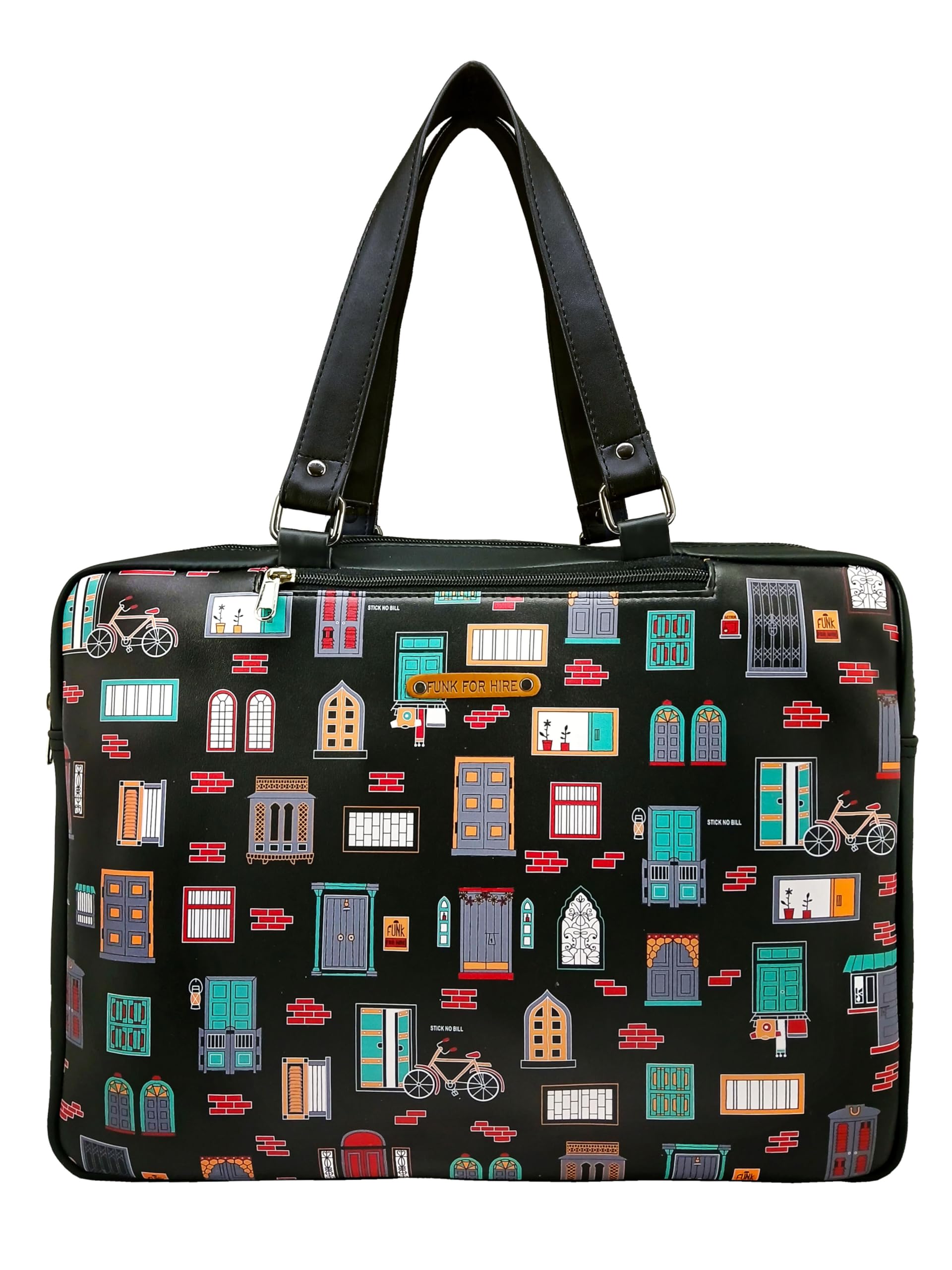 Leatherette Printed 2 in 1 Backpack Shoulder Bag Handbag fit up to 15.6" Laptop-image-1