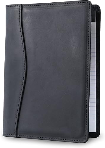 Miniatura 2 de PEGAI Padfolio hecho a mano 100% cuero  Organizador de carpetas de bloc jurídico junior para oficina de la escuela de negocios, oficina,