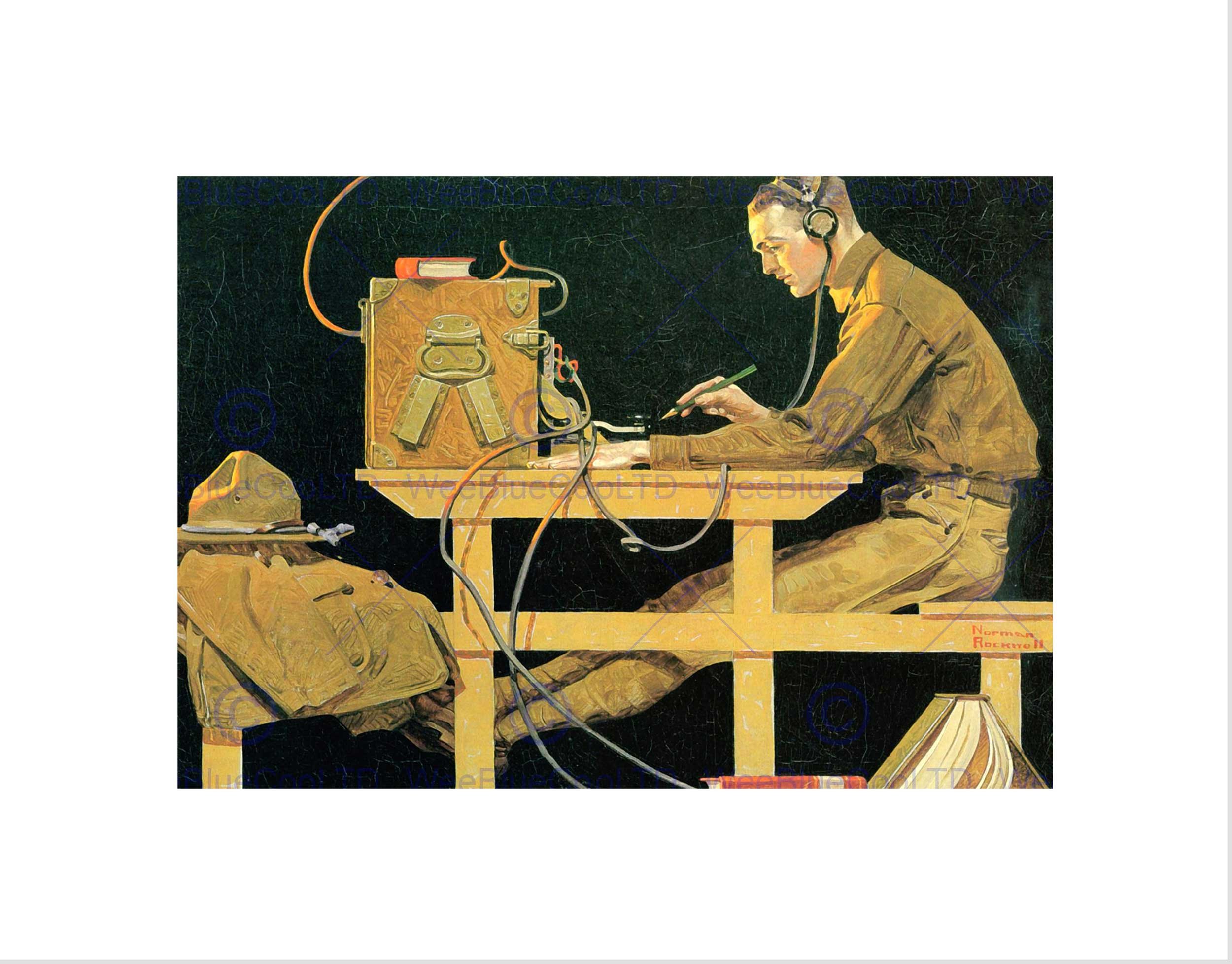 Wee Blue Coo War 1917 Radio Operator Morse Code Picture Wall Art Print