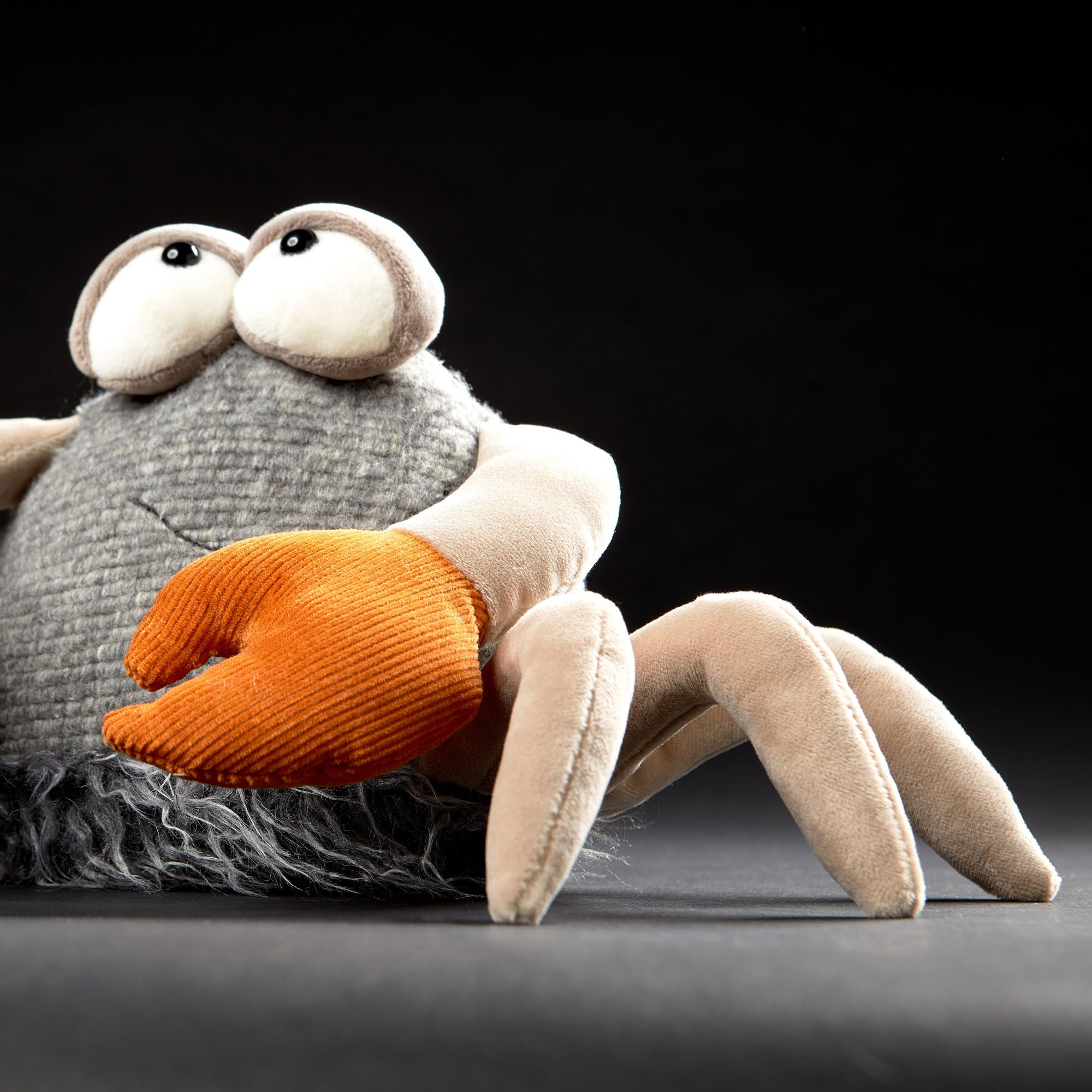 Plüschtier Kick klick, BeastsTown für Kinder und Erwachsene zum Sammeln, Schenken, Spielen, Schmusen, Grau/Beige/Orange/Krebs | außergewöhnlichs Design, detailreich, liebenswert - ein echter Freund fürs Leben