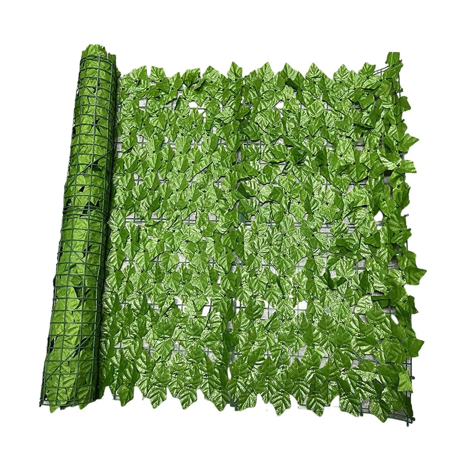 Artificial Leaf Privacy Fence Wall Screen Hedges Fence Faux Leaf Fencing Panel for Backyard Deck Landscape Decor(Light Green 0.5x3.0m)