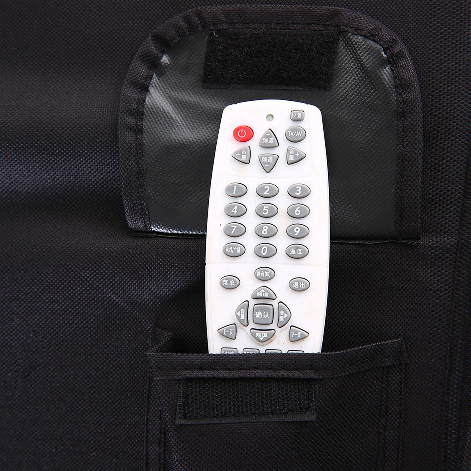 Gruba Tkanina Osłona Przeciwpyłowa Do Telewizora z Kieszenią na Pilota, Odporne na Warunki Atmosferyczne Pokrowiec na Telewizor Balkon, Osłona Ekranu Telewizora(Black,50-52 inches)