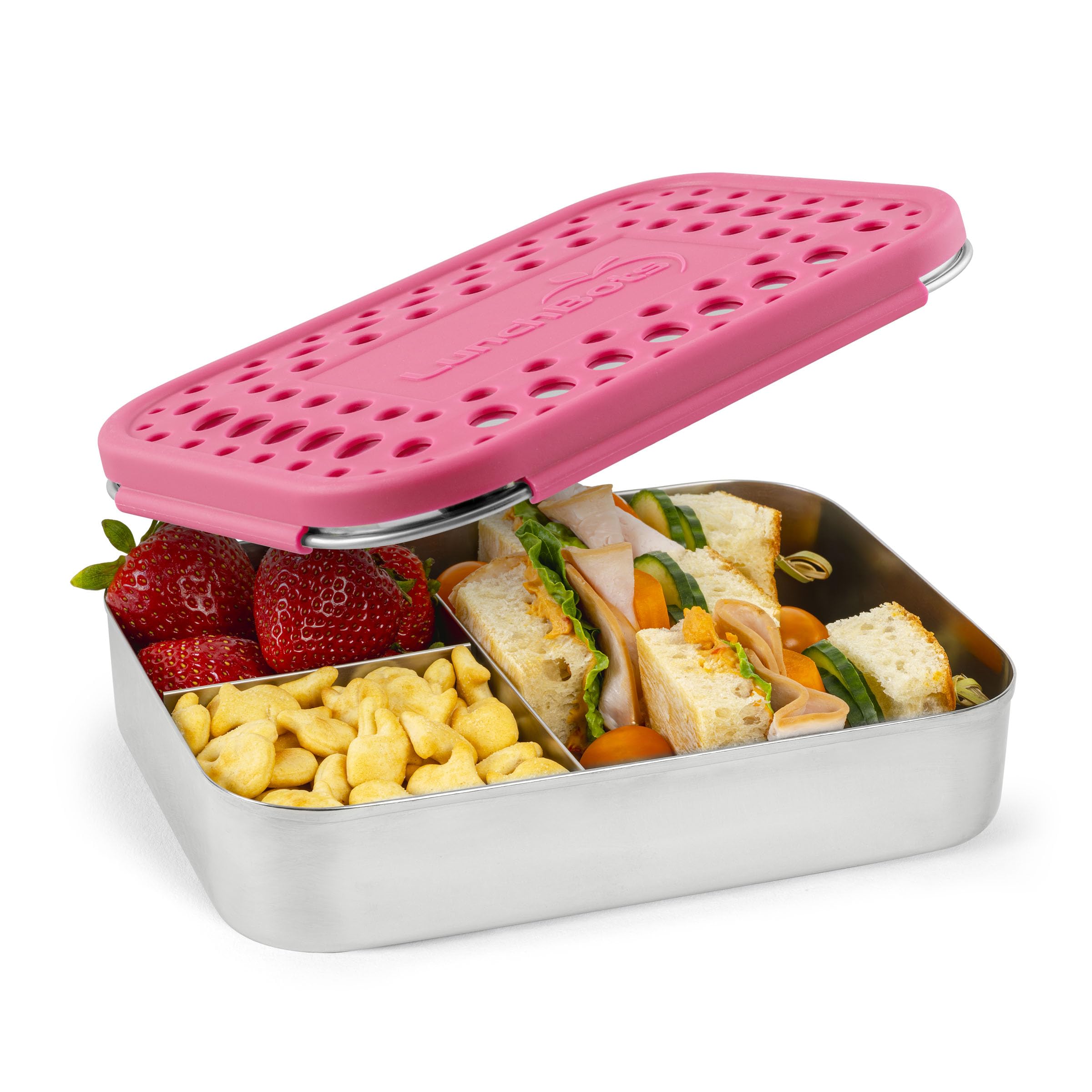 LunchBots Large Trio Stainless Steel Lunch Container