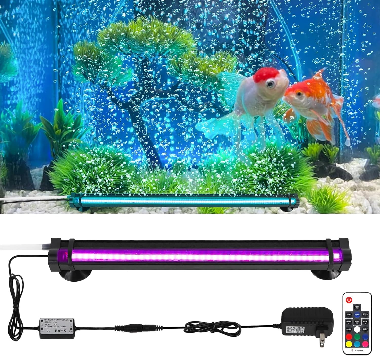 LED Fish Tank Aquarium Light: Waterproof Submersible 12 inch/30cm Fish Tank Light with Remote Controller/Dimming